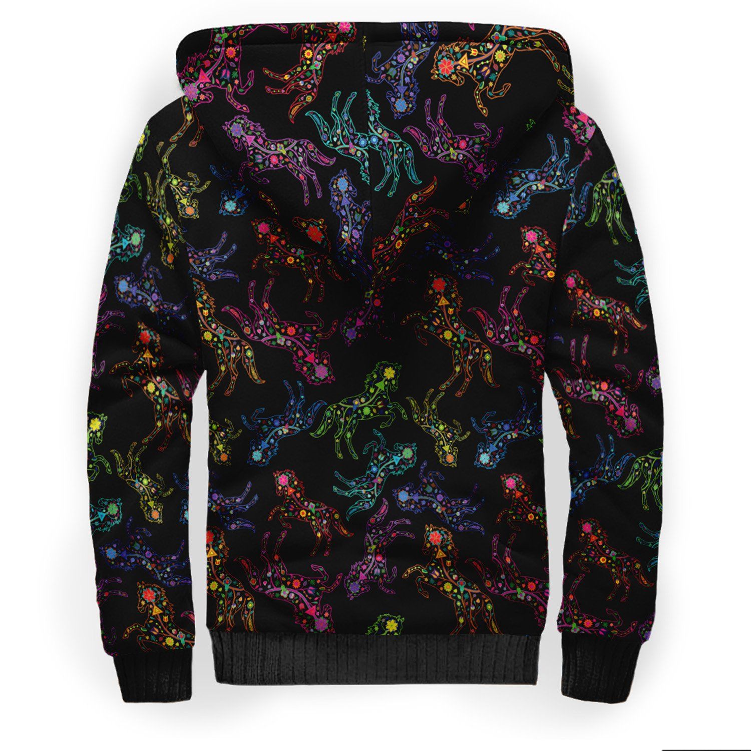 Floral Horse Sherpa Hoodie hoodie Herman 