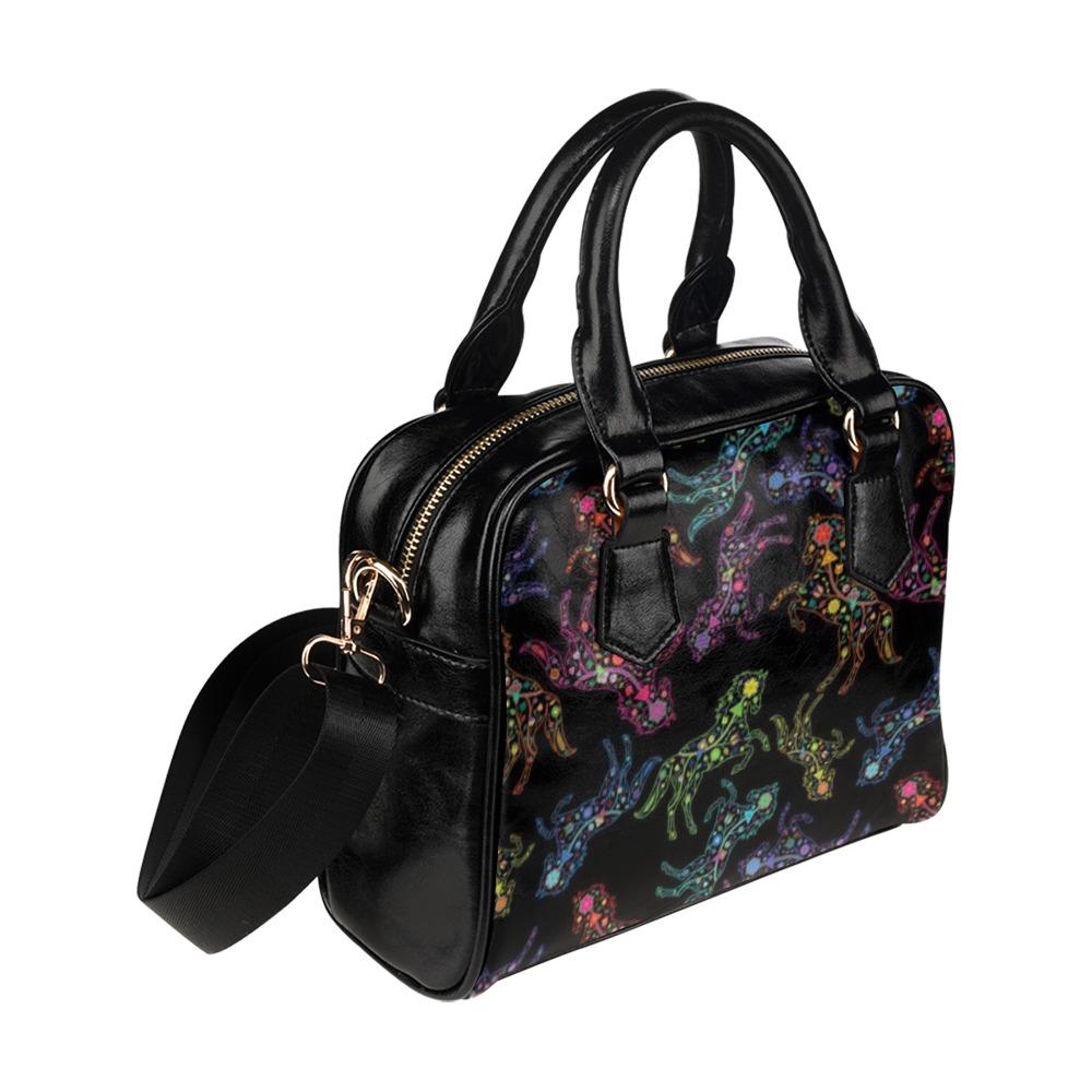 Floral Horse Shoulder Handbag (Model 1634) Shoulder Handbags (1634) e-joyer 