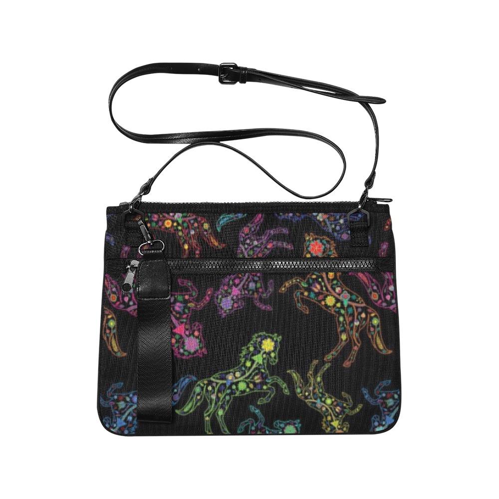 Floral Horse Slim Clutch Bag (Model 1668) Slim Clutch Bags (1668) e-joyer 