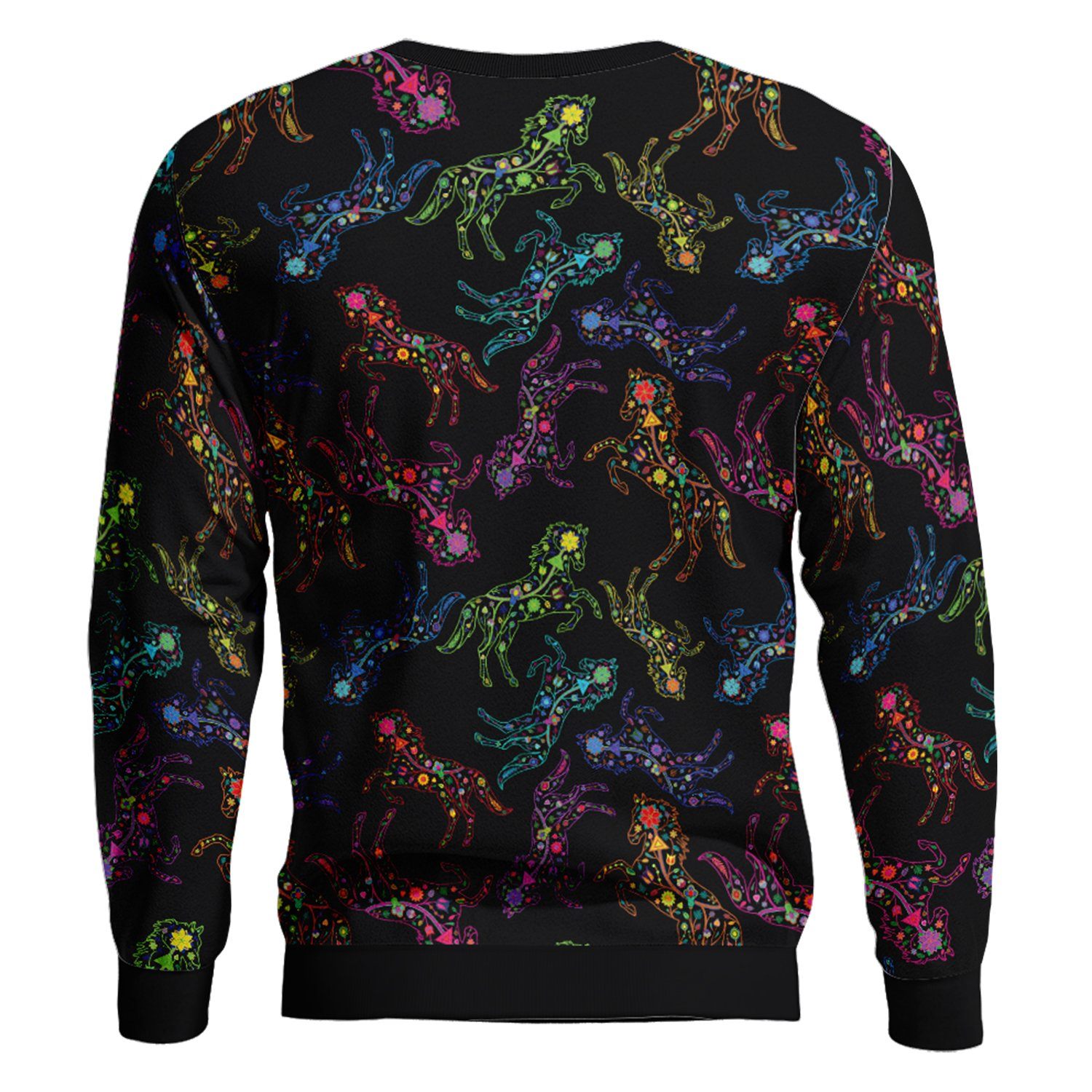 Floral Horse Unisex Crewneck Long Sleeve Top 49 Dzine 