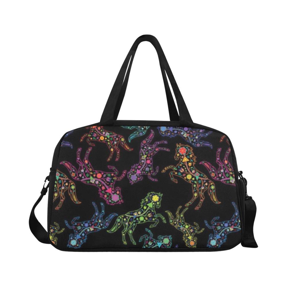 Floral Horse Weekend Travel Bag (Model 1671) bag e-joyer 