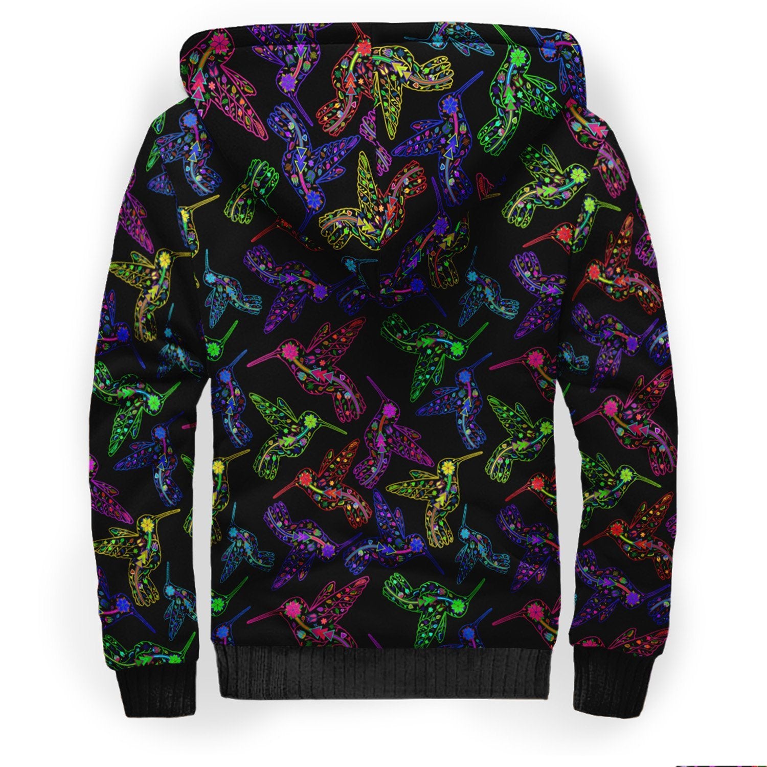 Floral Humming Bird Sherpa Hoodie hoodie Herman 