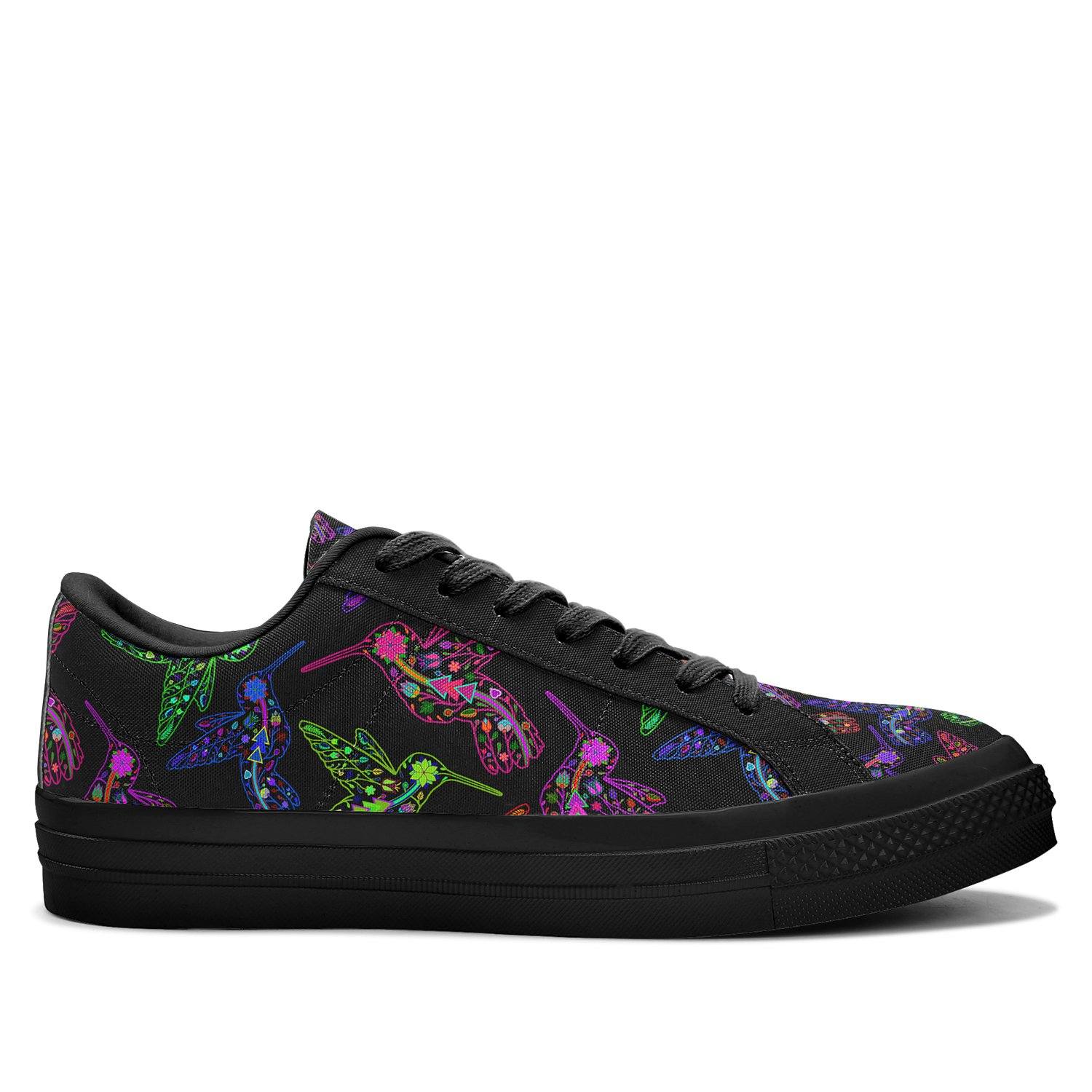 Floral Hummingbird Aapisi Low Top Canvas Shoes Black Sole aapisi Herman 