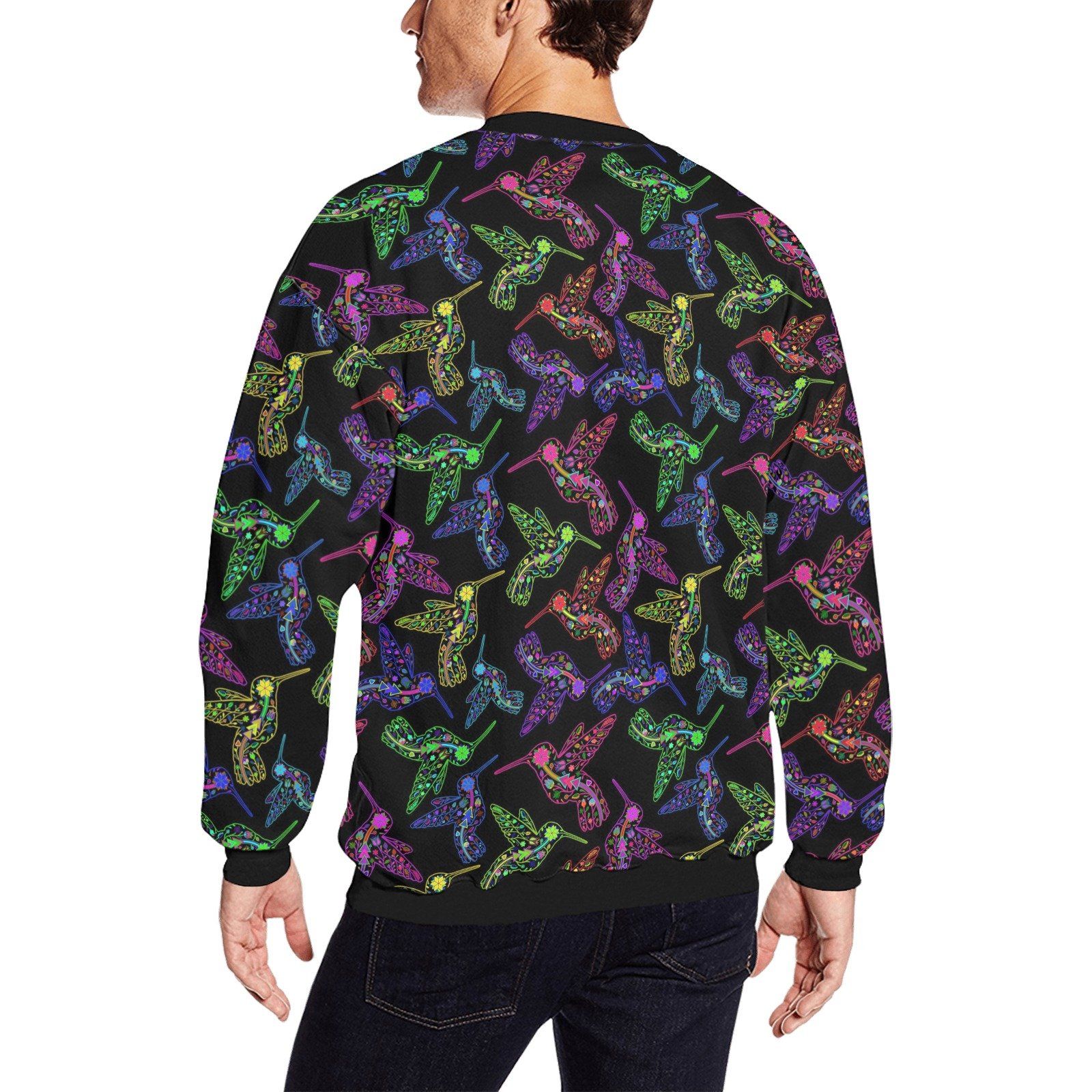 Floral Hummingbird All Over Print Crewneck Sweatshirt for Men (Model H18) shirt e-joyer 