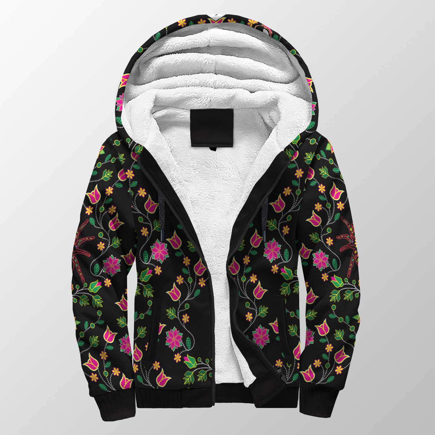 Floral Spider Sherpa Hoodie 49 Dzine 