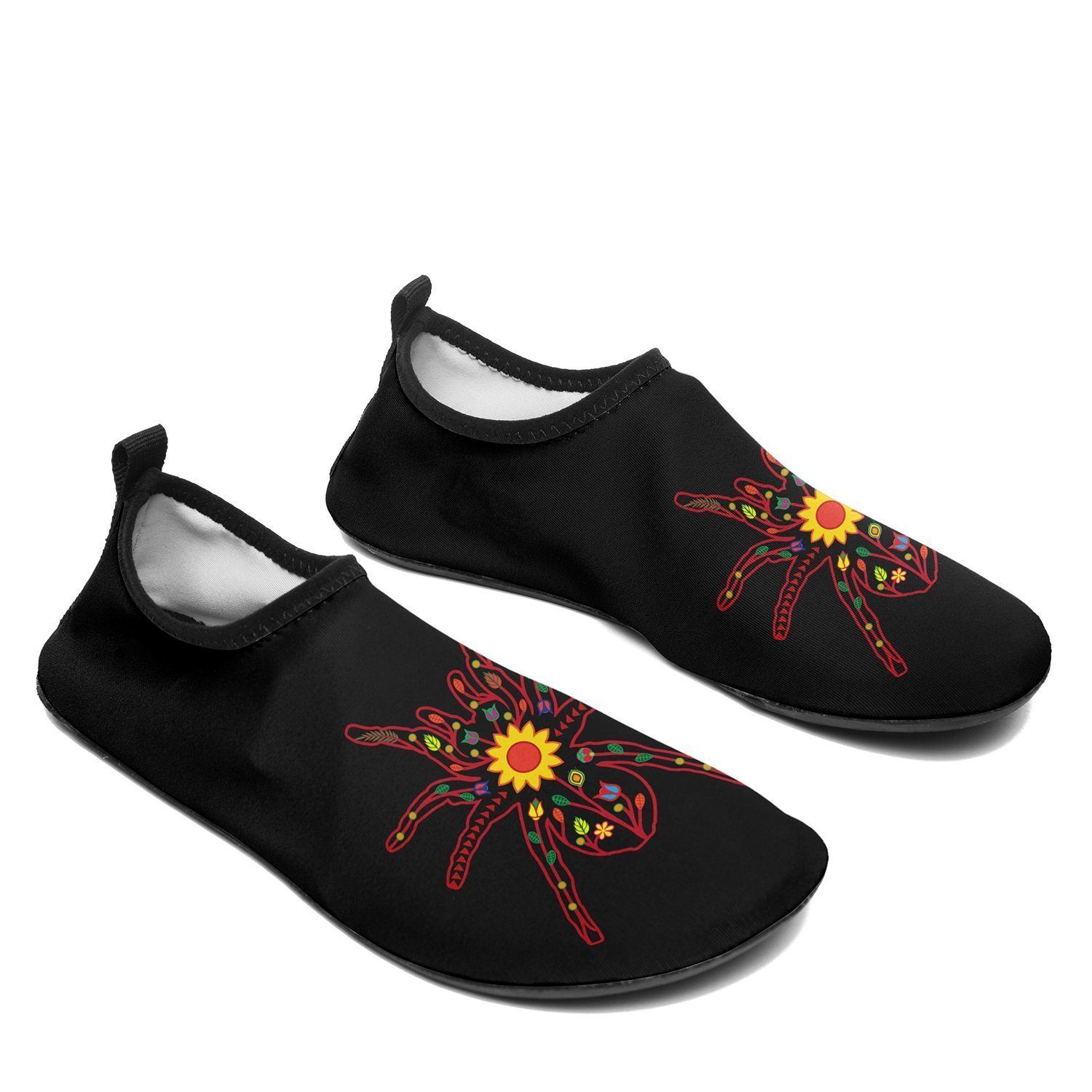 Floral Spider Sockamoccs Kid's Slip On Shoes 49 Dzine 