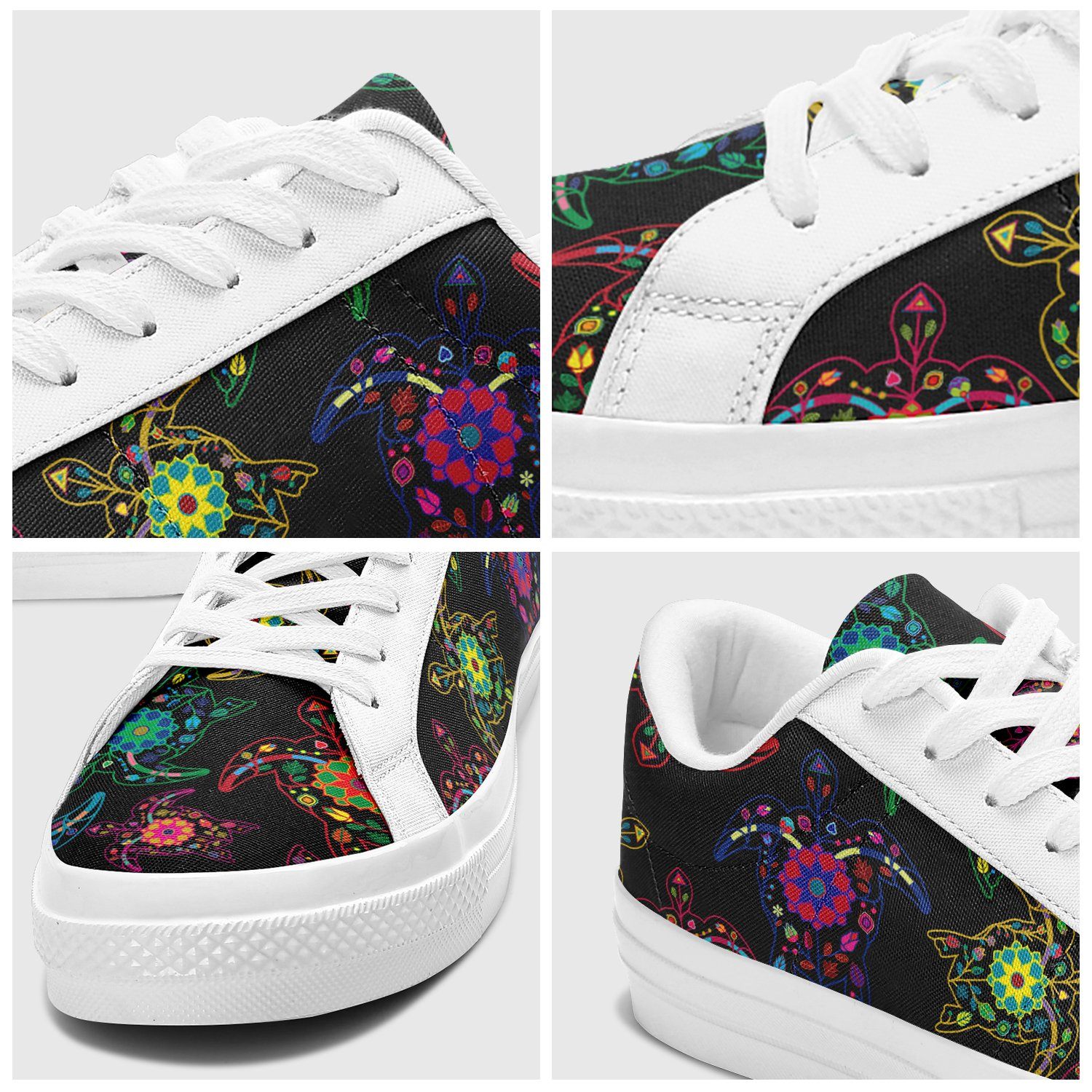 Floral Turtle Aapisi Low Top Canvas Shoes White Sole aapisi Herman 