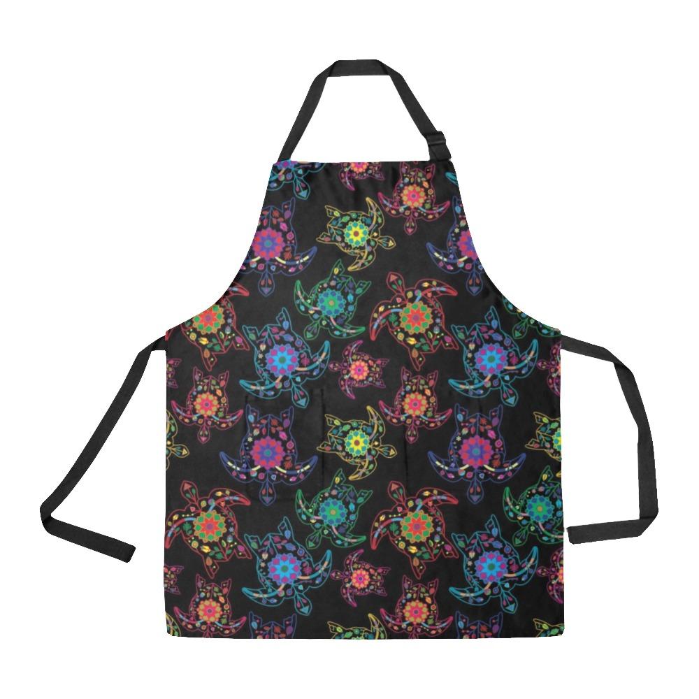 Floral Turtle All Over Print Apron All Over Print Apron e-joyer 