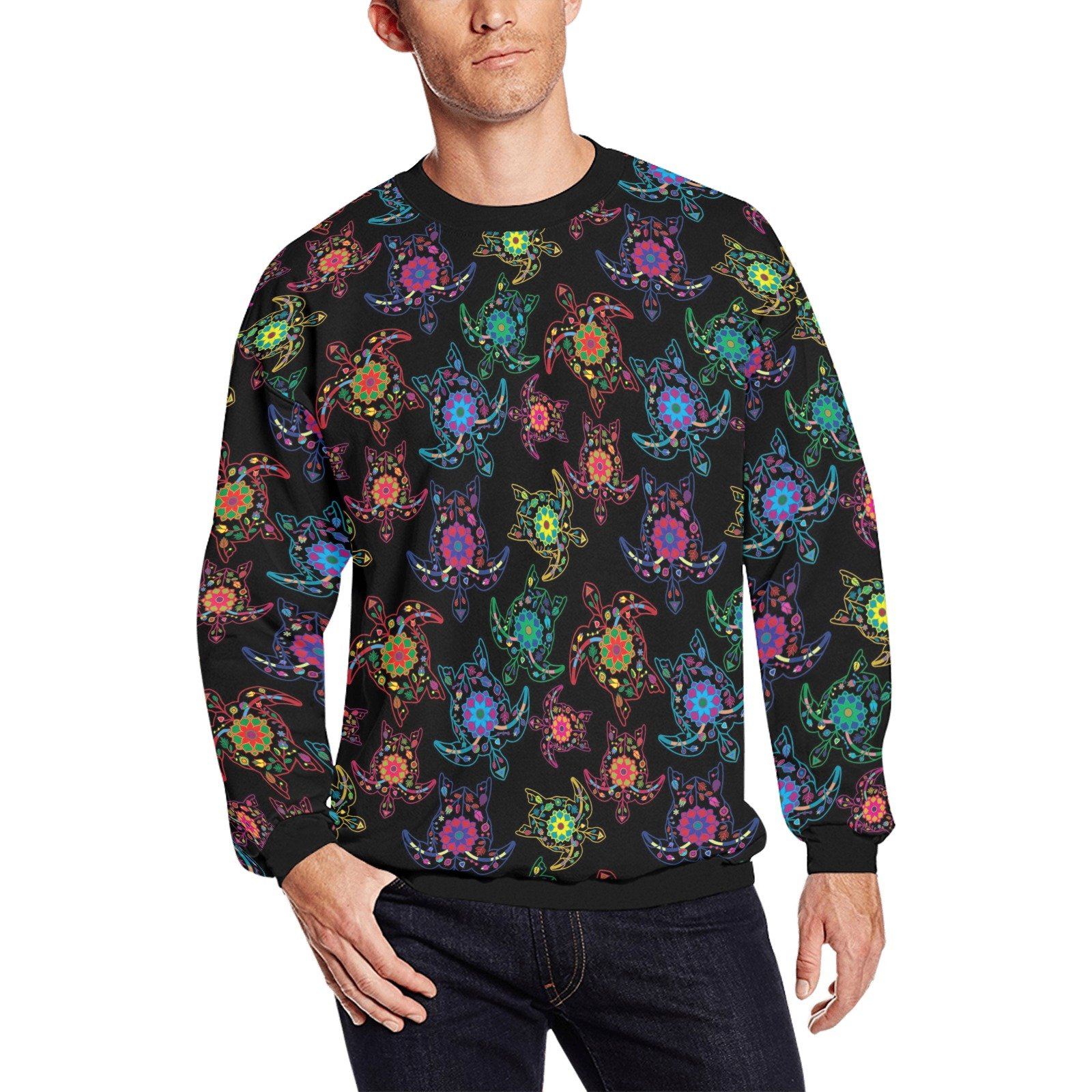 Floral Turtle All Over Print Crewneck Sweatshirt for Men (Model H18) shirt e-joyer 