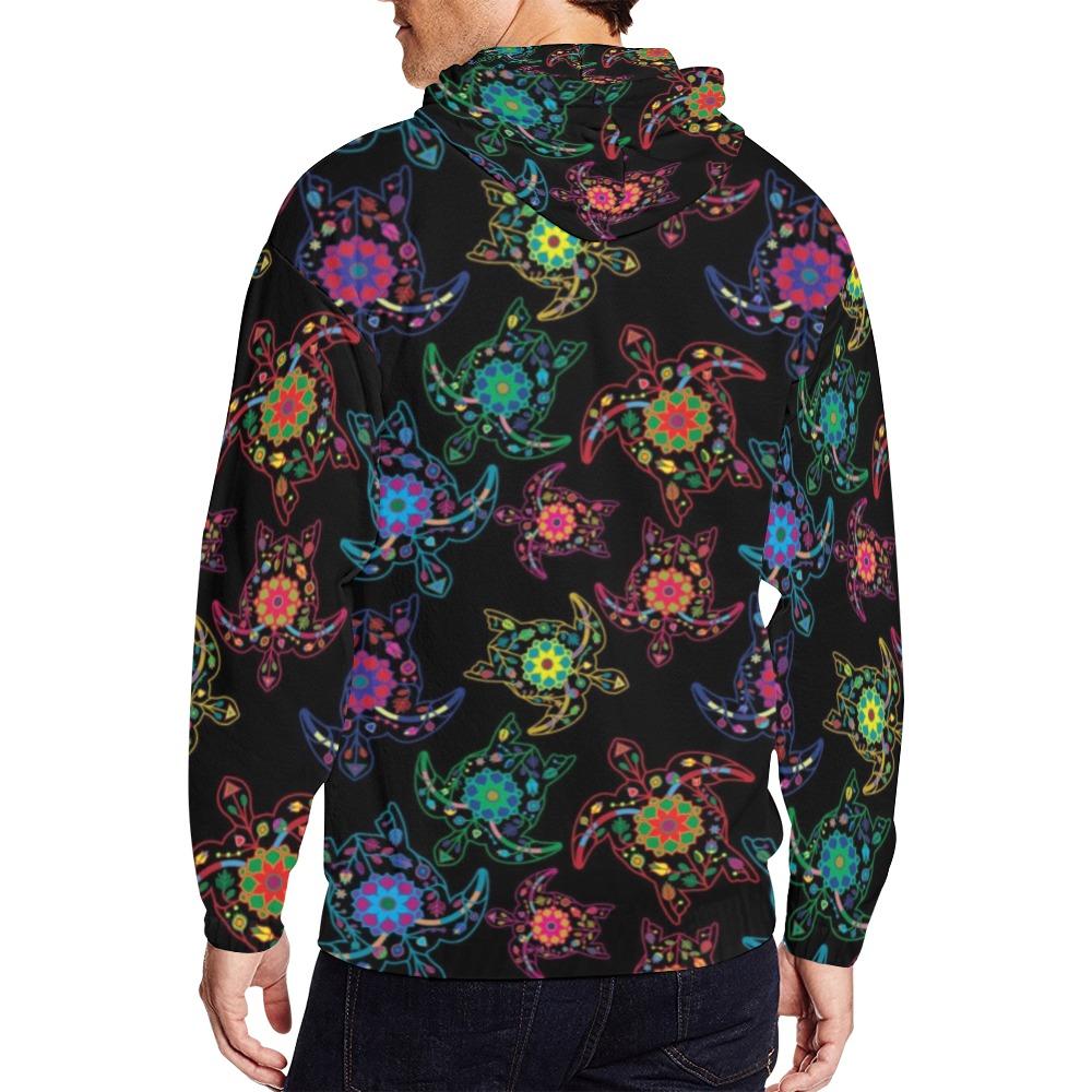 Floral Turtle All Over Print Full Zip Hoodie for Men (Model H14) All Over Print Full Zip Hoodie for Men (H14) e-joyer 