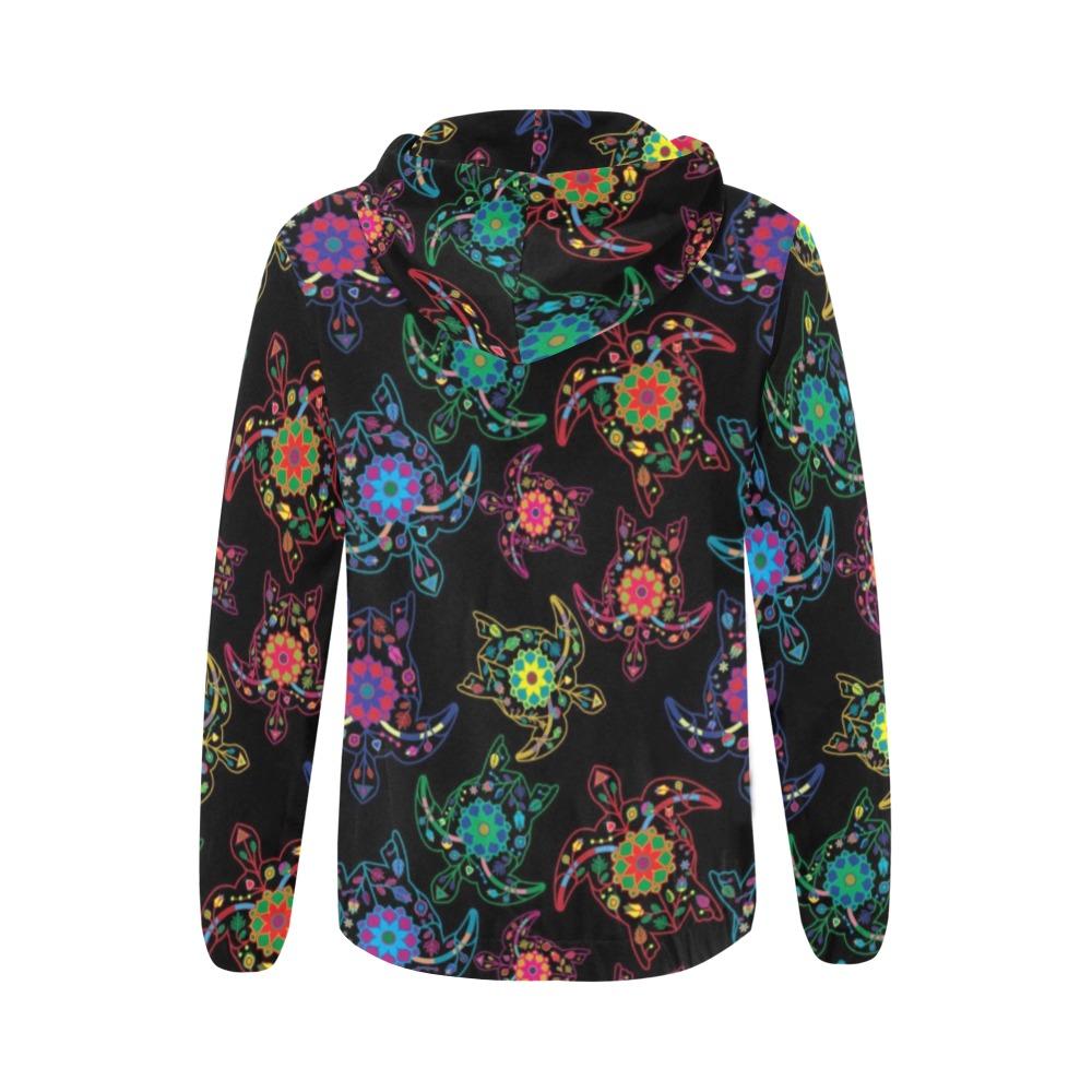 Floral Turtle All Over Print Full Zip Hoodie for Women (Model H14) All Over Print Full Zip Hoodie for Women (H14) e-joyer 