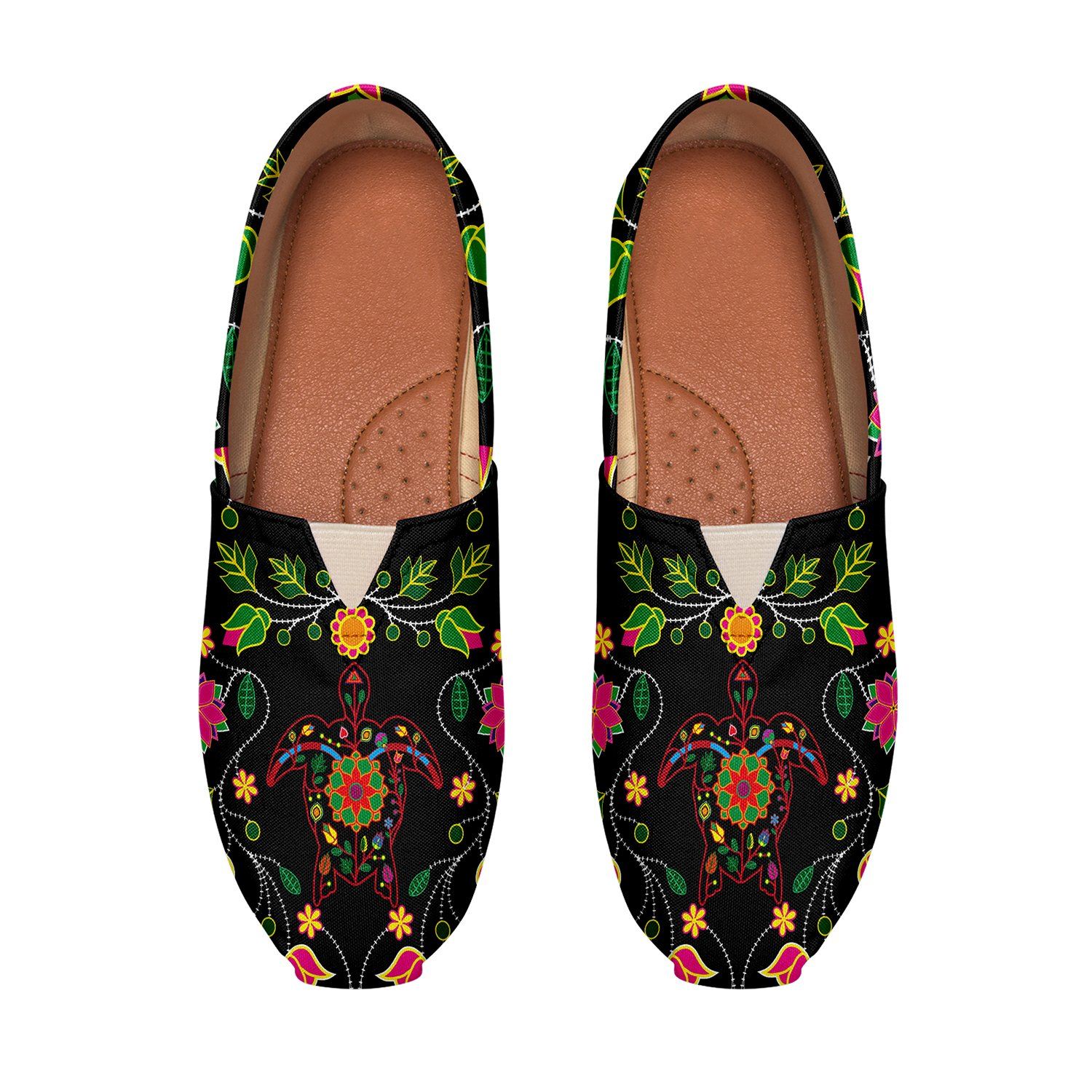 Floral Turtle Casual Unisex Slip On Shoe Herman 