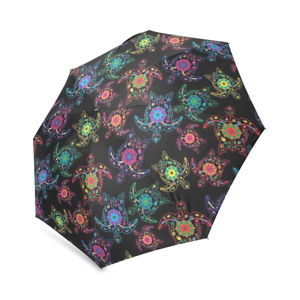 Floral Turtle Foldable Umbrella (Model U01) Foldable Umbrella e-joyer 