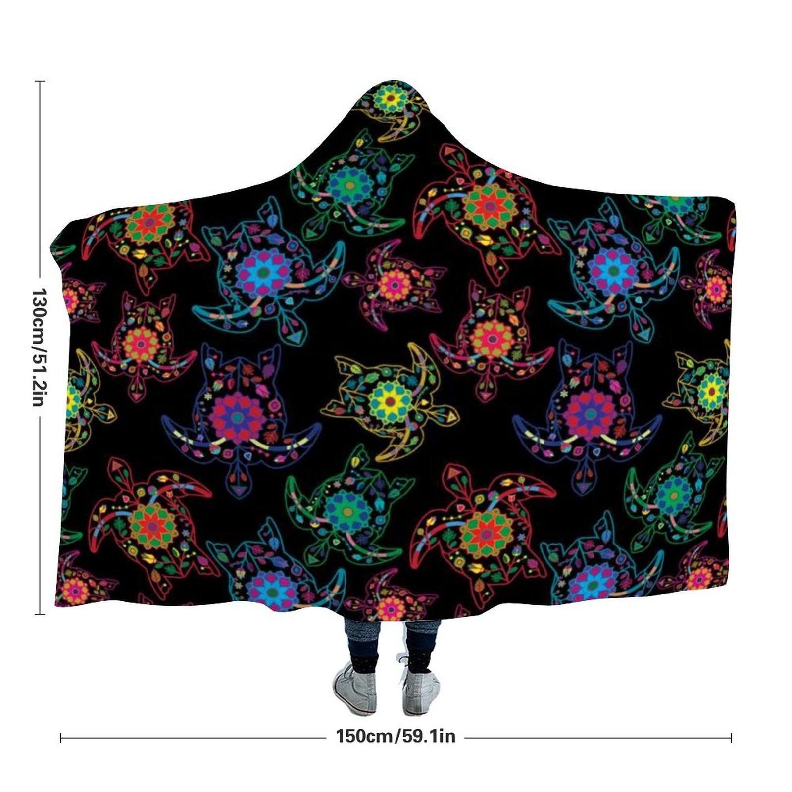 Floral Turtle Hooded Blanket blanket 49 Dzine 