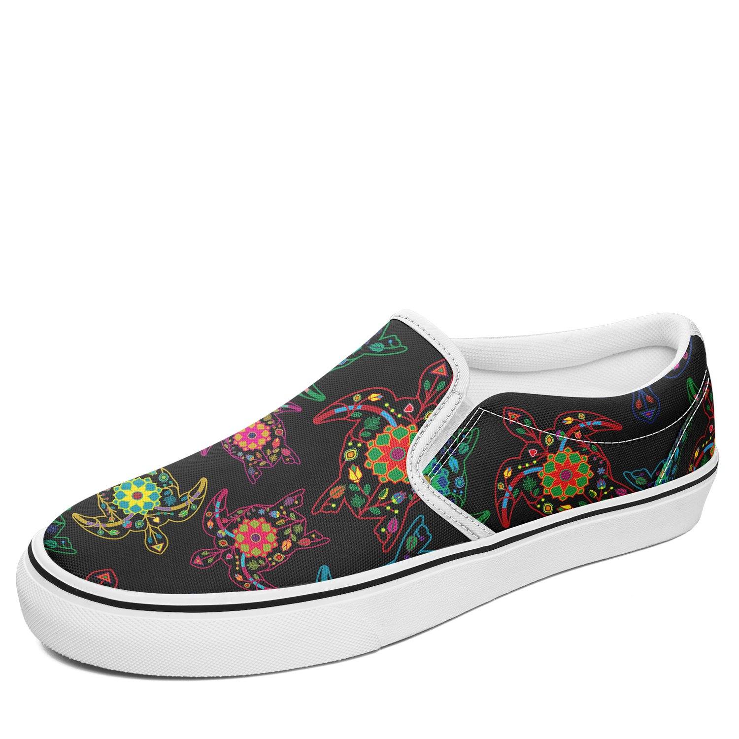 Floral Turtle Otoyimm Canvas Slip On Shoes otoyimm Herman US Youth 1 / EUR 32 White Sole 