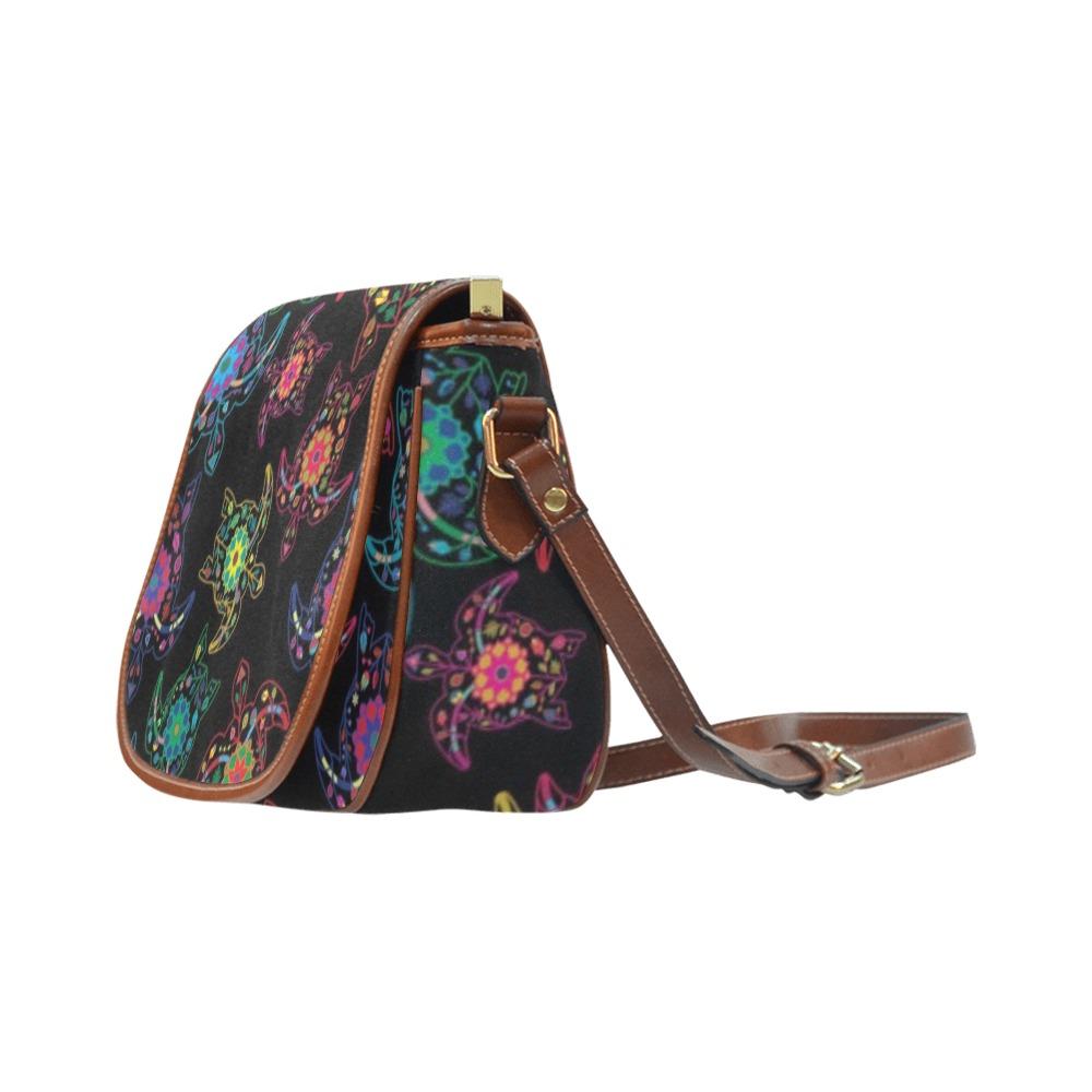 Floral Turtle Saddle Bag/Large (Model 1649) bag e-joyer 