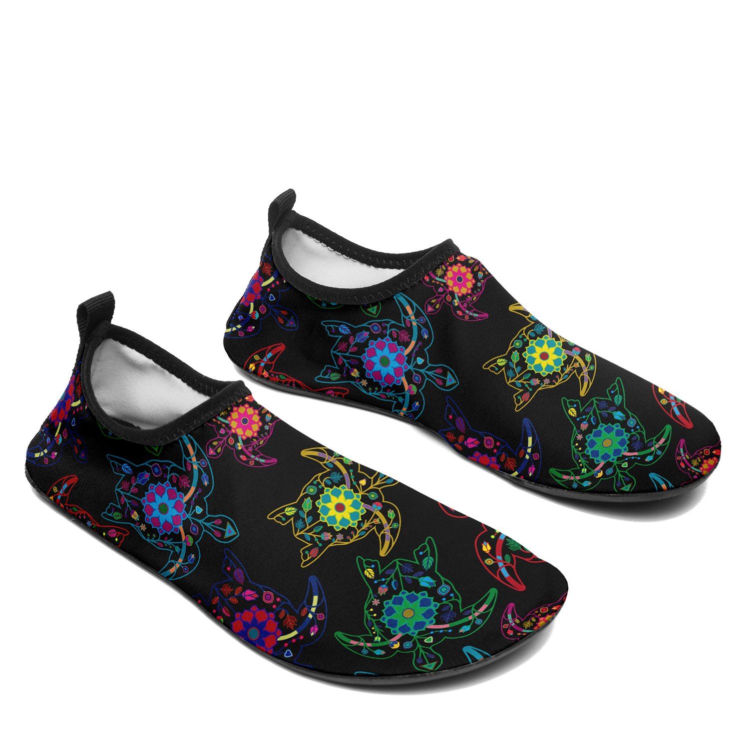 Floral Turtle Sockamoccs Slip On Shoes Herman 