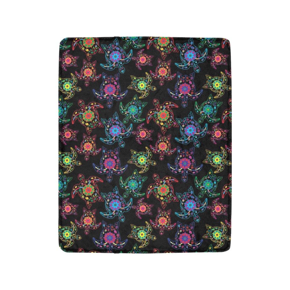 Floral Turtle Ultra-Soft Micro Fleece Blanket 40"x50" Ultra-Soft Blanket 40''x50'' e-joyer 