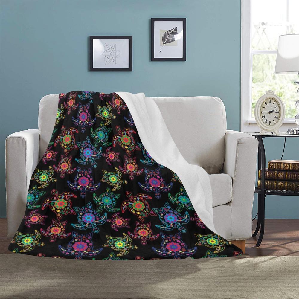 Floral Turtle Ultra-Soft Micro Fleece Blanket 50"x60" Ultra-Soft Blanket 50''x60'' e-joyer 