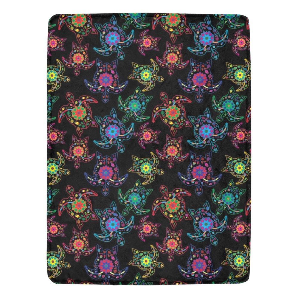 Floral Turtle Ultra-Soft Micro Fleece Blanket 60"x80" Ultra-Soft Blanket 60''x80'' e-joyer 