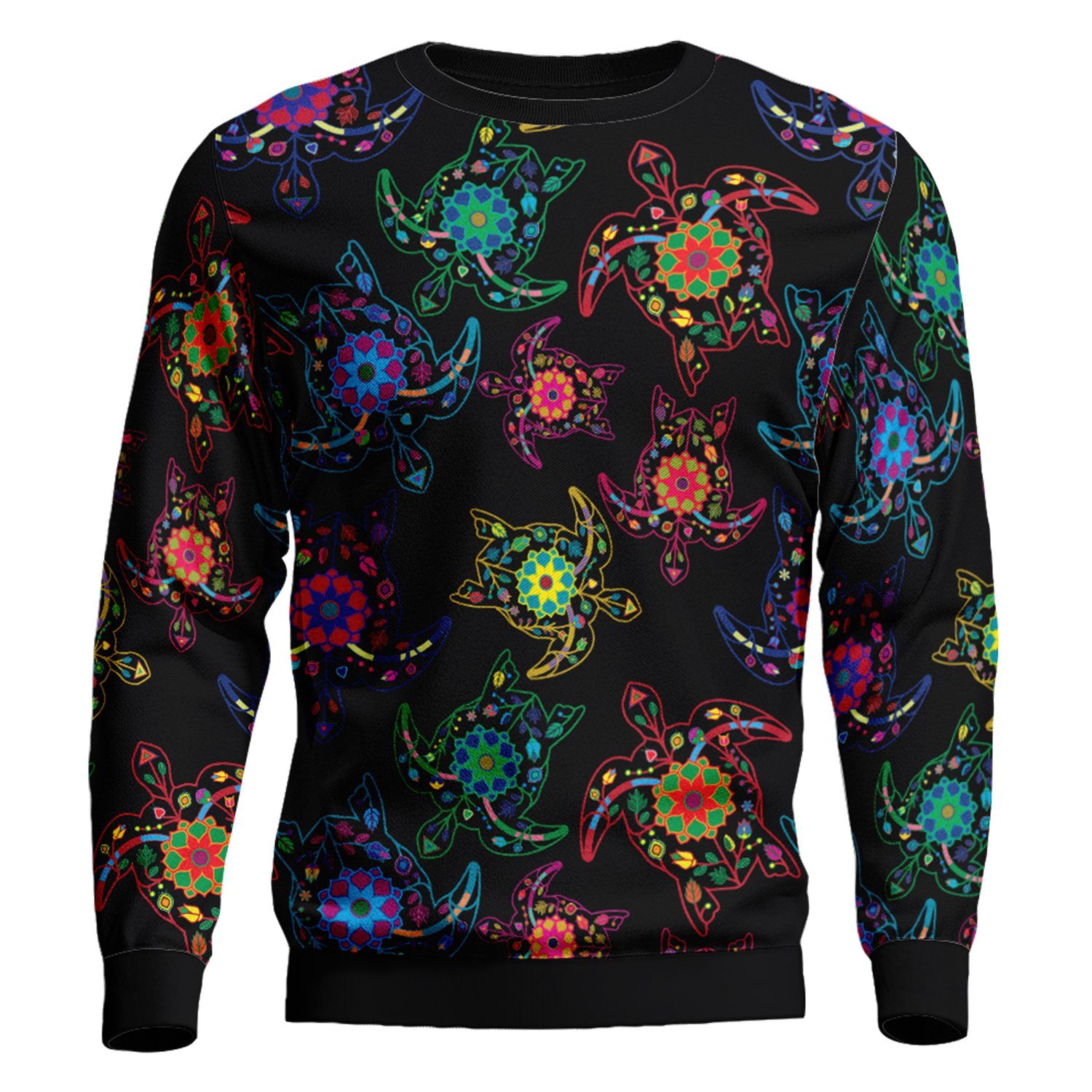 Floral Turtle Unisex Crewneck Long Sleeve Top 49 Dzine 