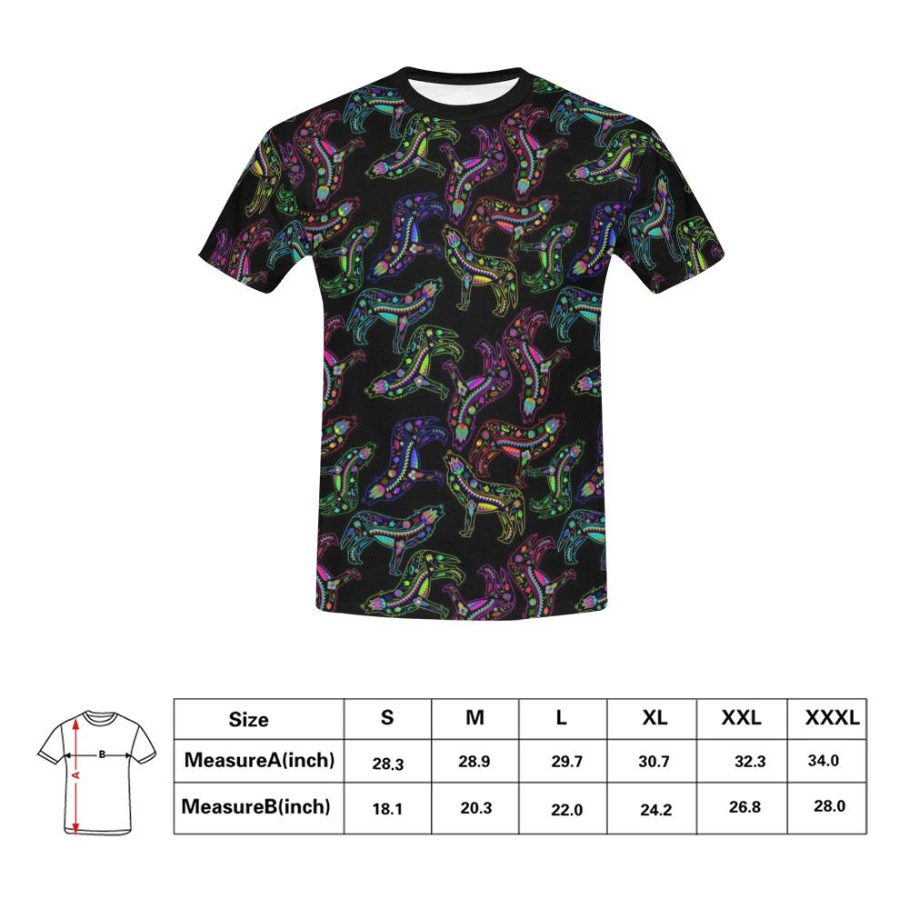 Floral Wolf All Over Print T-Shirt for Men (USA Size) (Model T40) All Over Print T-Shirt for Men (T40) e-joyer 