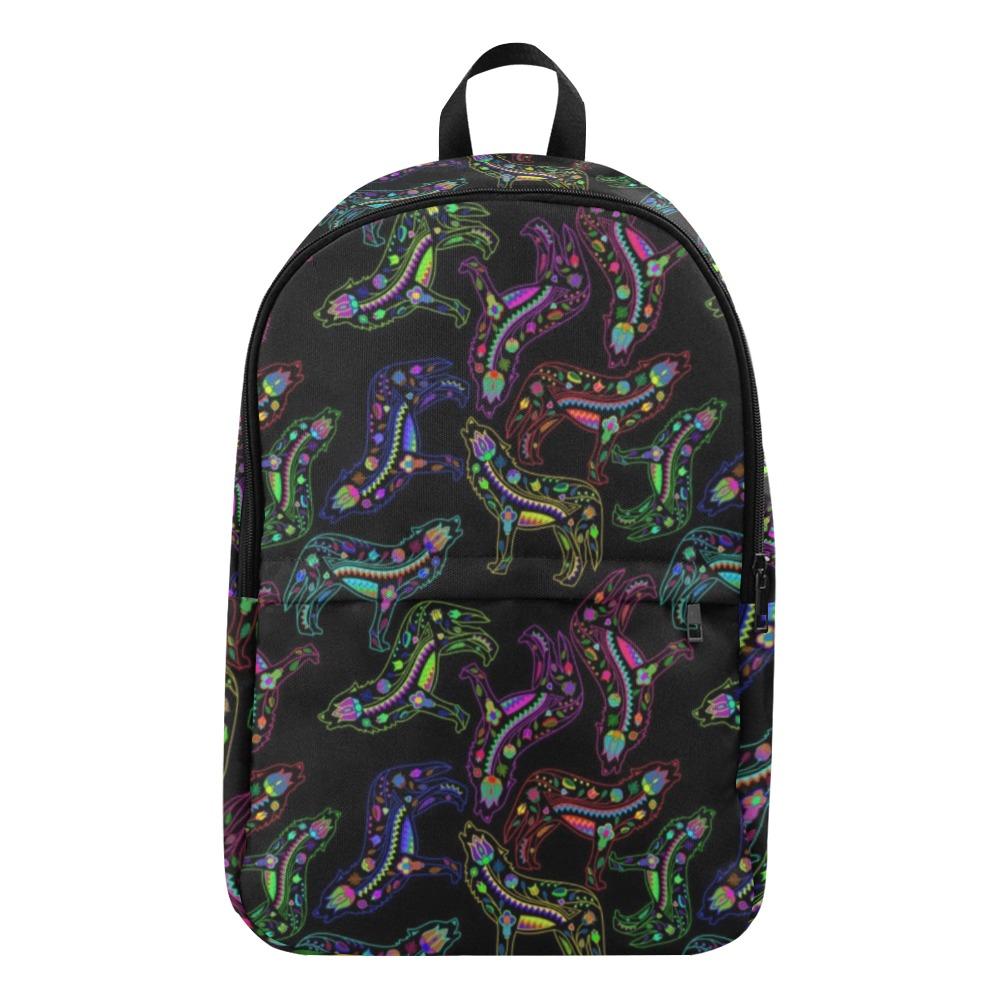Floral Wolves Fabric Backpack for Adult (Model 1659) Casual Backpack for Adult (1659) e-joyer 
