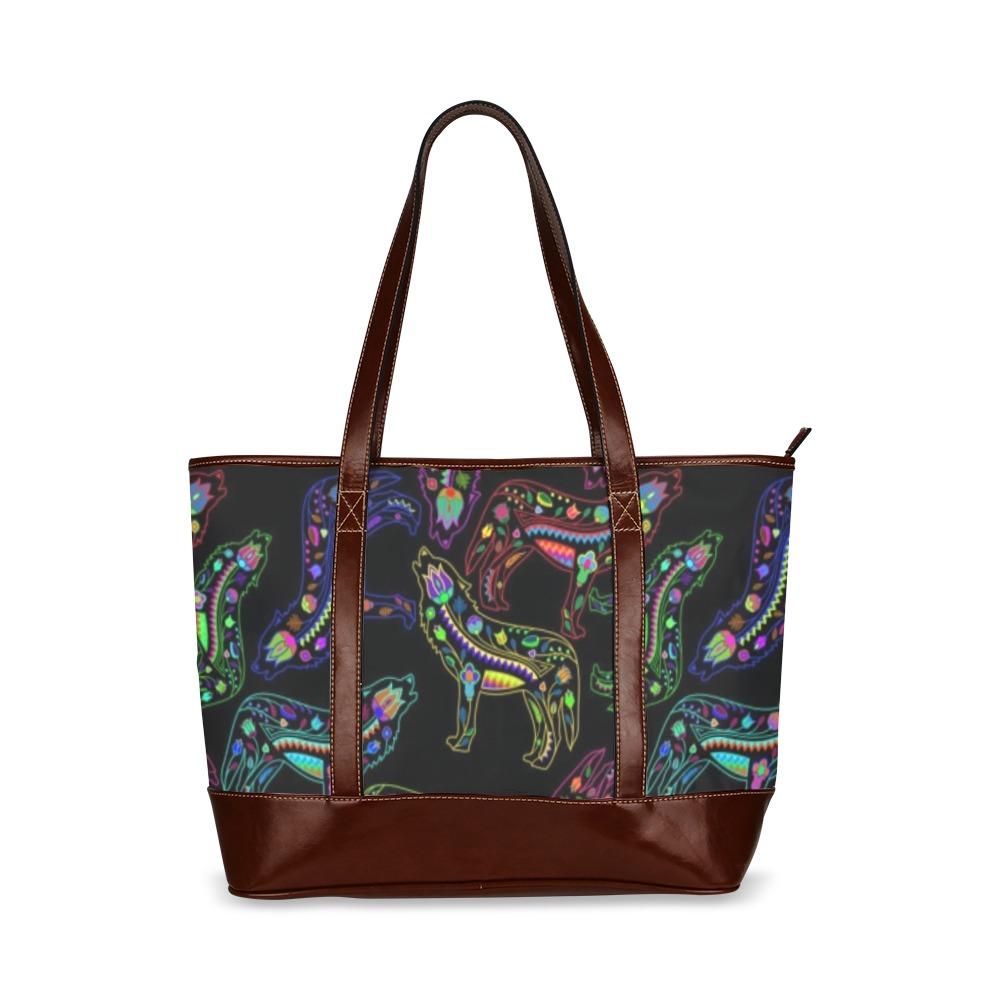 Floral Wolves Tote Handbag (Model 1642) handbag e-joyer 