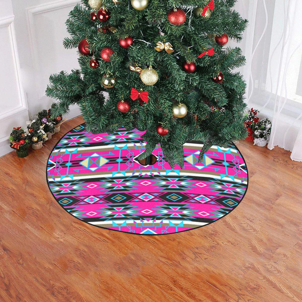 Force of Nature Sunset Storm Christmas Tree Skirt 47" x 47" Christmas Tree Skirt e-joyer 