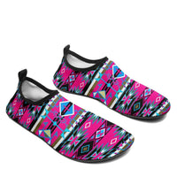 Fire Colors and Turquoise Purple Sockamoccs Kid's Sockamoccs Slip On Shoes main image 0