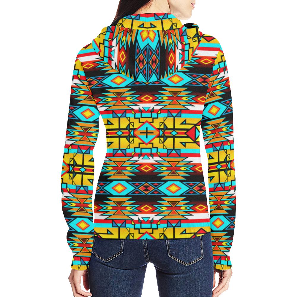 Force of Nature Twister All Over Print Full Zip Hoodie for Women (Model H14) All Over Print Full Zip Hoodie for Women (H14) e-joyer 