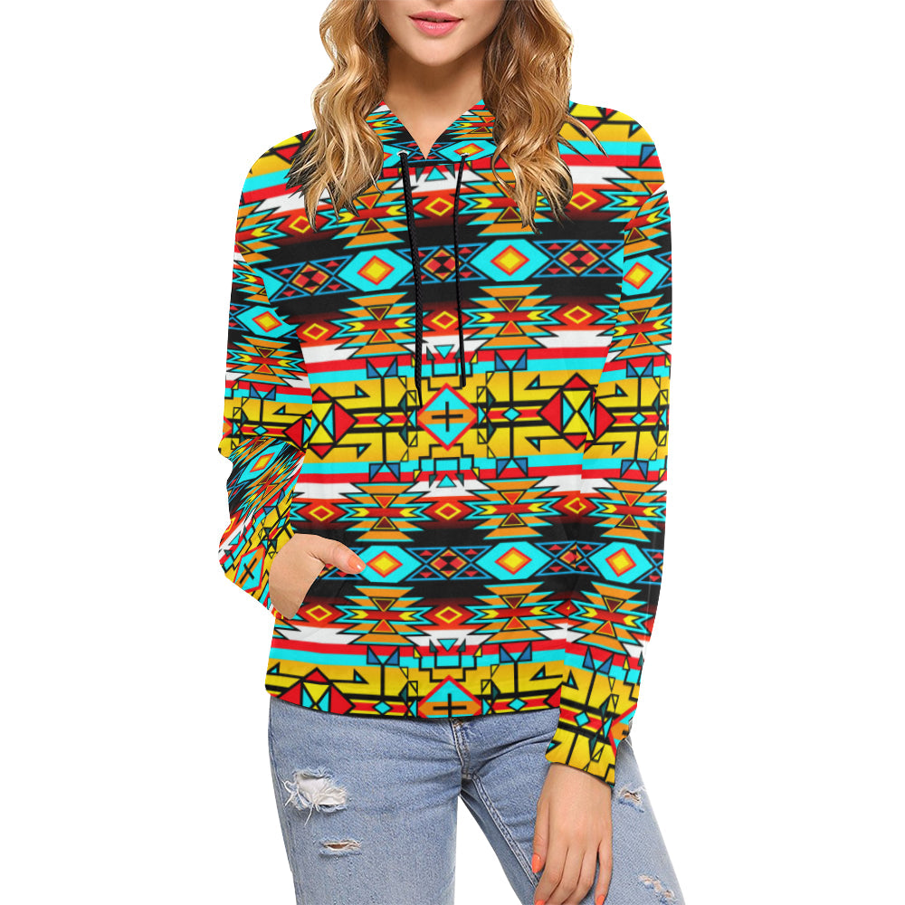 Force of Nature Twister All Over Print Hoodie for Women (USA Size) (Model H13) Hoodie e-joyer 