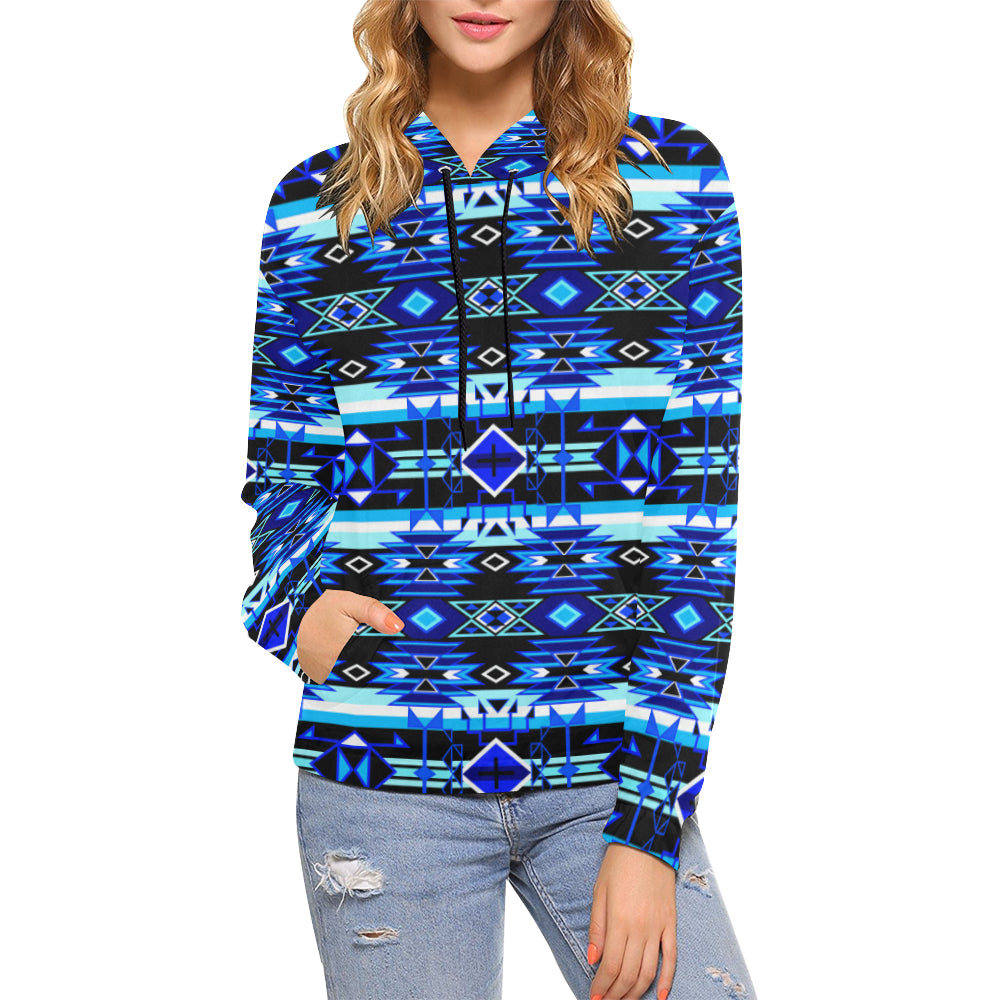Force of Nature Winter Night All Over Print Hoodie for Women (USA Size) (Model H13) Hoodie e-joyer 