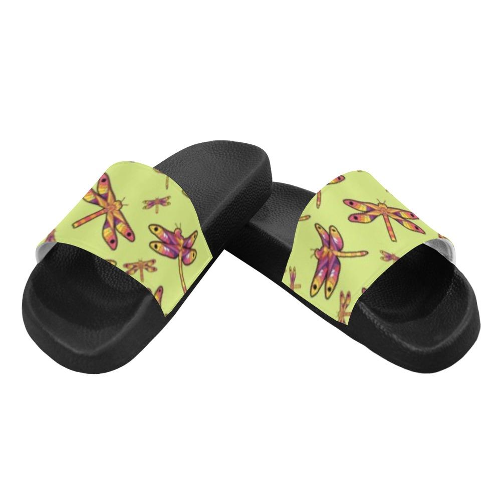 Gathering Lime Men's Slide Sandals (Model 057) Men's Slide Sandals (057) e-joyer 