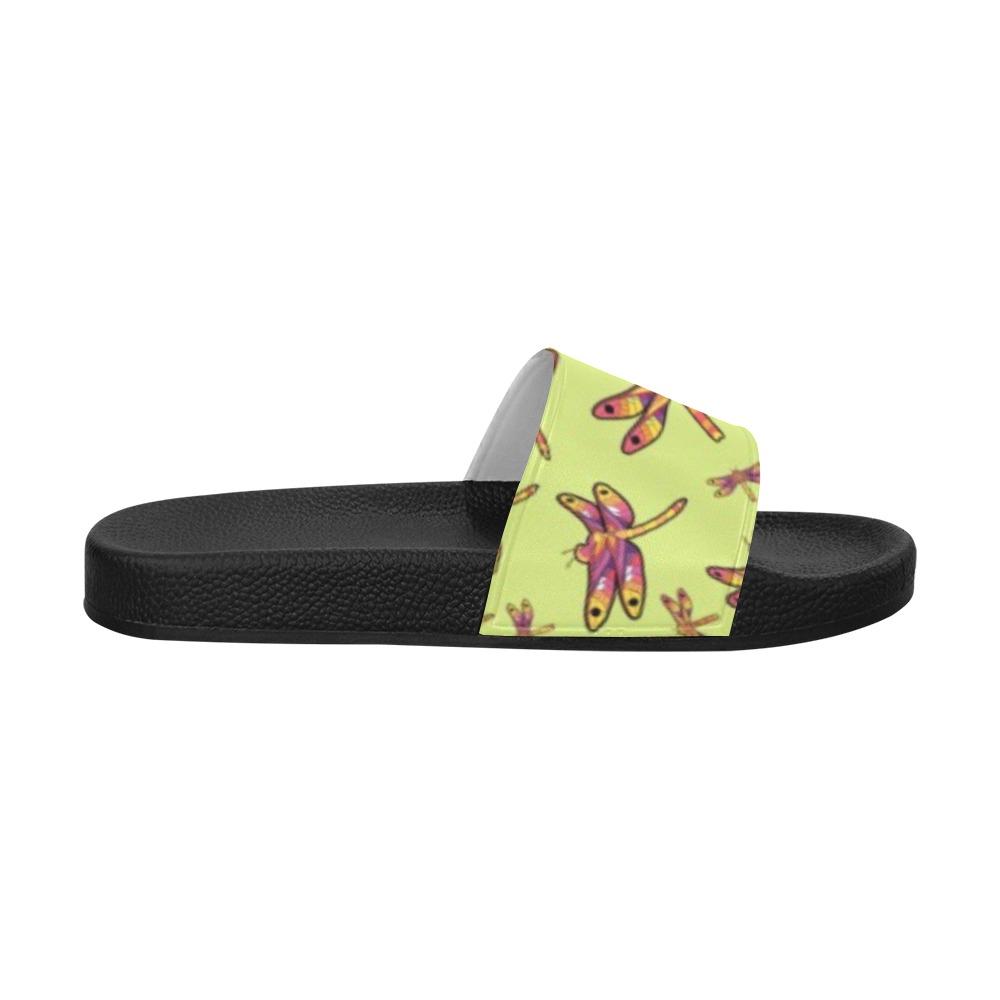 Gathering Lime Men's Slide Sandals (Model 057) Men's Slide Sandals (057) e-joyer 