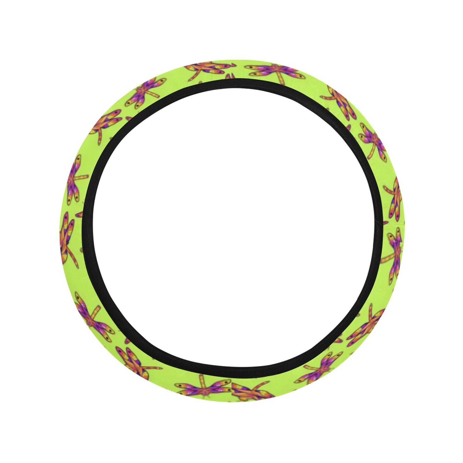 Gathering Lime Steering Wheel Cover with Elastic Edge Steering Wheel Cover with Elastic Edge e-joyer 