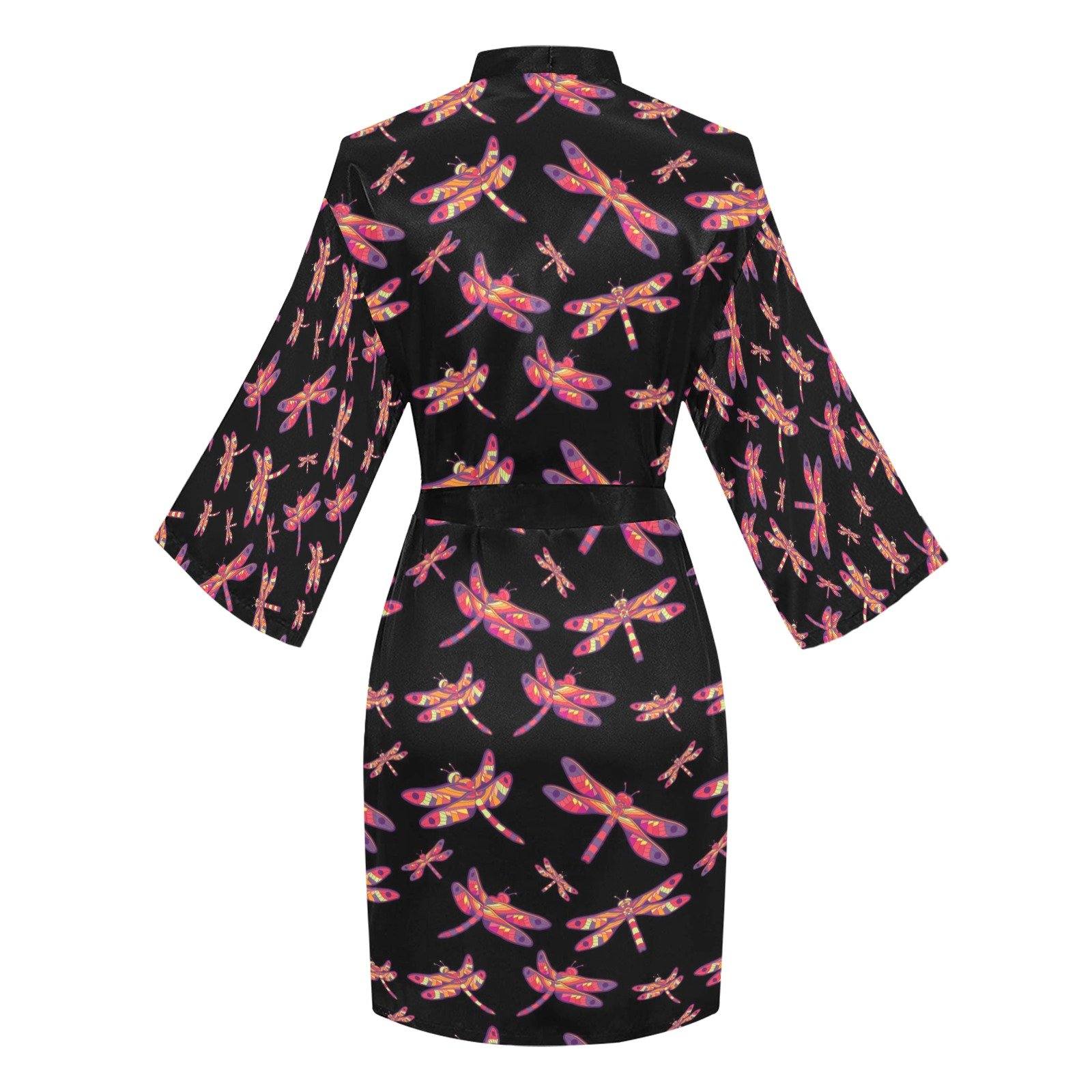 Gathering Noir Long Sleeve Kimono Robe Long Sleeve Kimono Robe e-joyer 