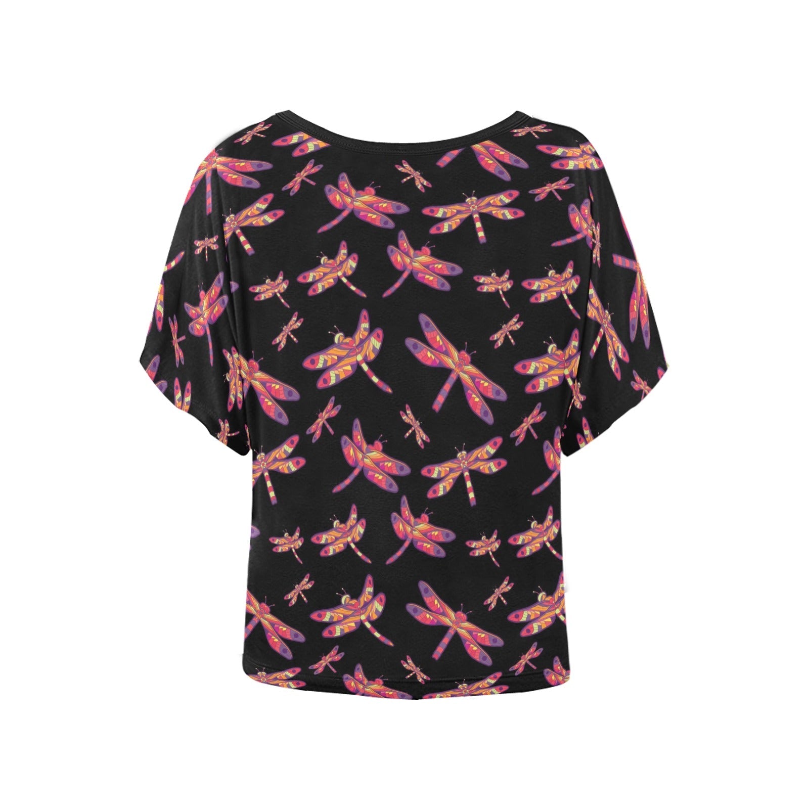 Gathering Noir Women's Batwing-Sleeved Blouse T shirt (Model T44) Women's Batwing-Sleeved Blouse T shirt (T44) e-joyer 