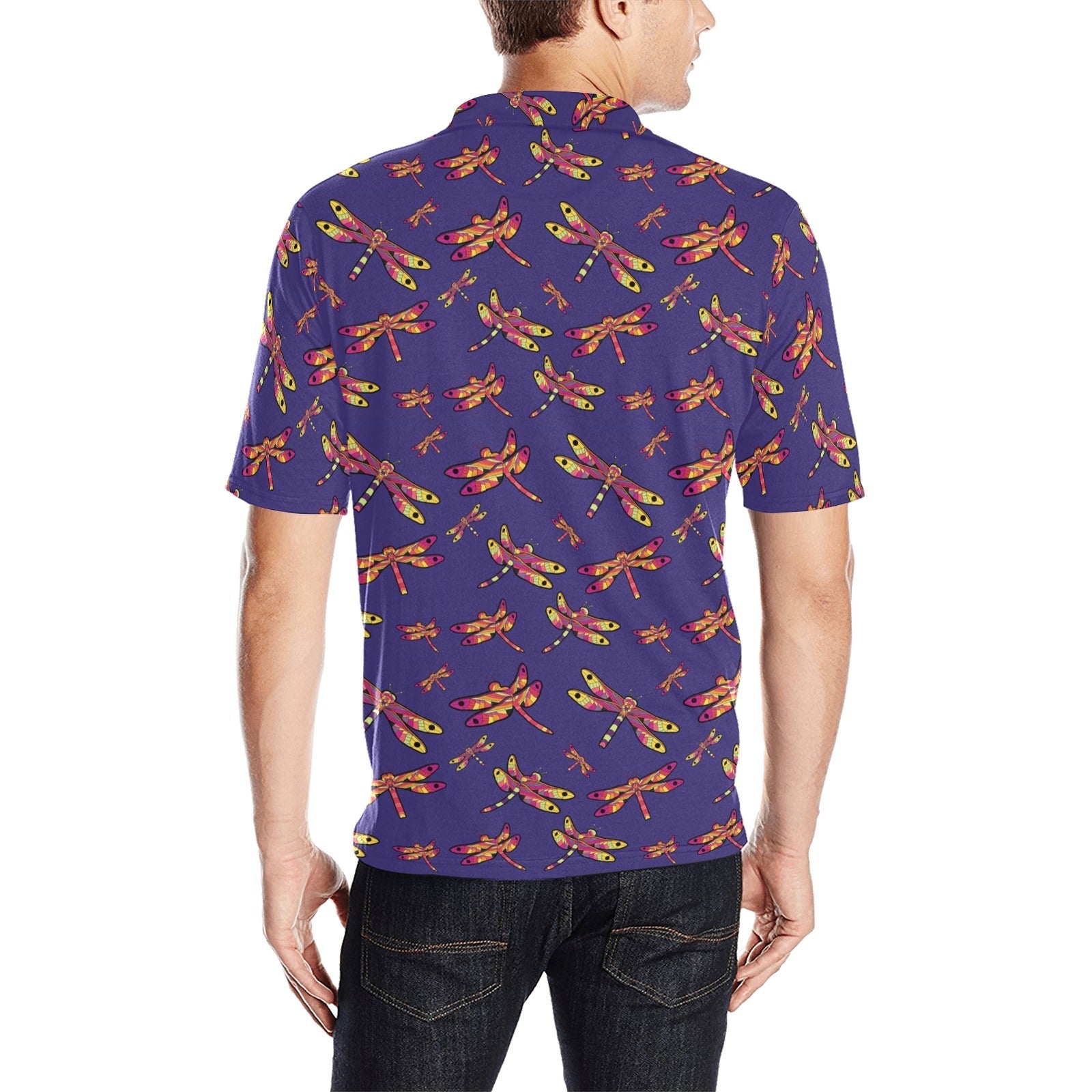 Gathering Purple Men's All Over Print Polo Shirt (Model T55) Men's Polo Shirt (Model T55) e-joyer 