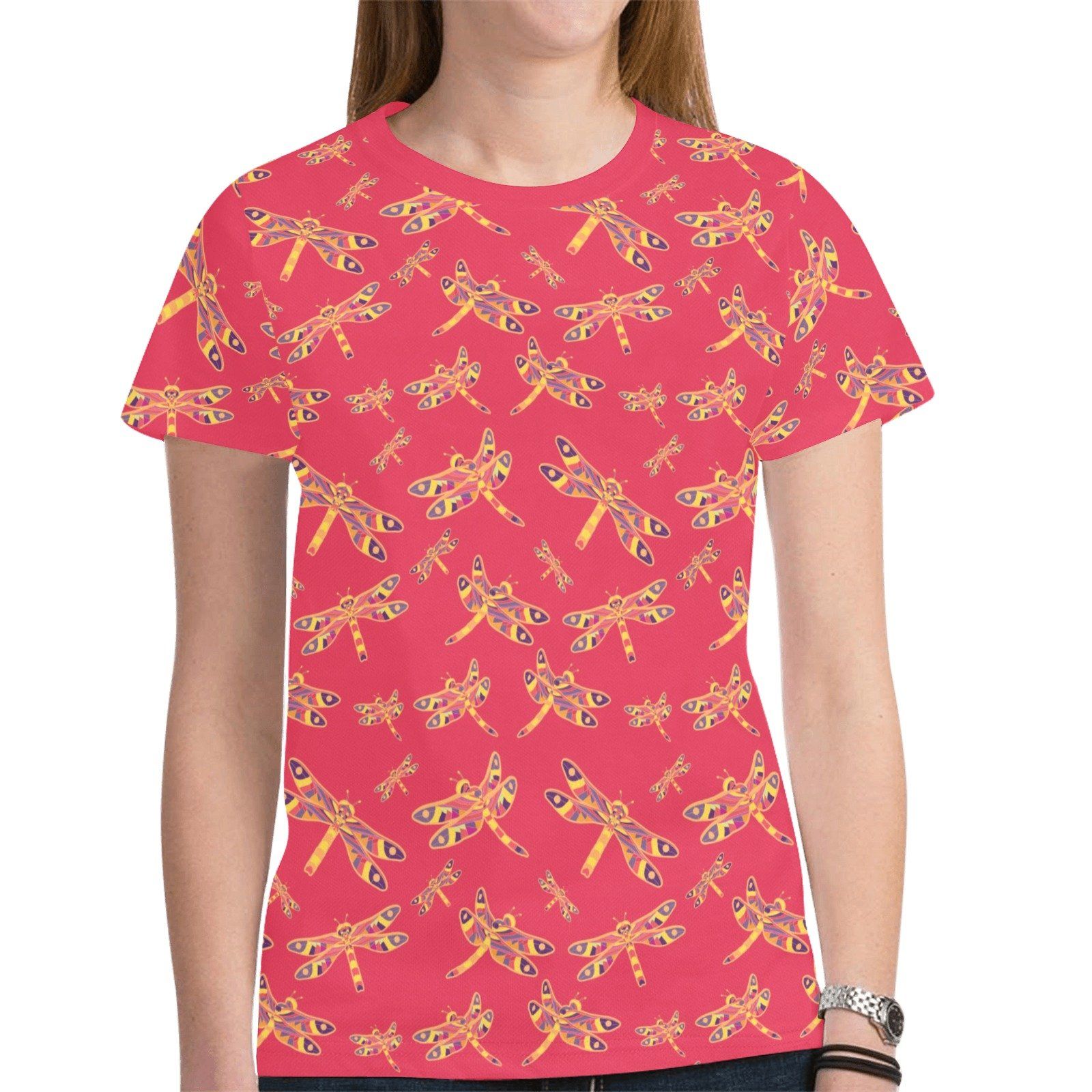 Gathering Rouge New All Over Print T-shirt for Women (Model T45) tshirt e-joyer 