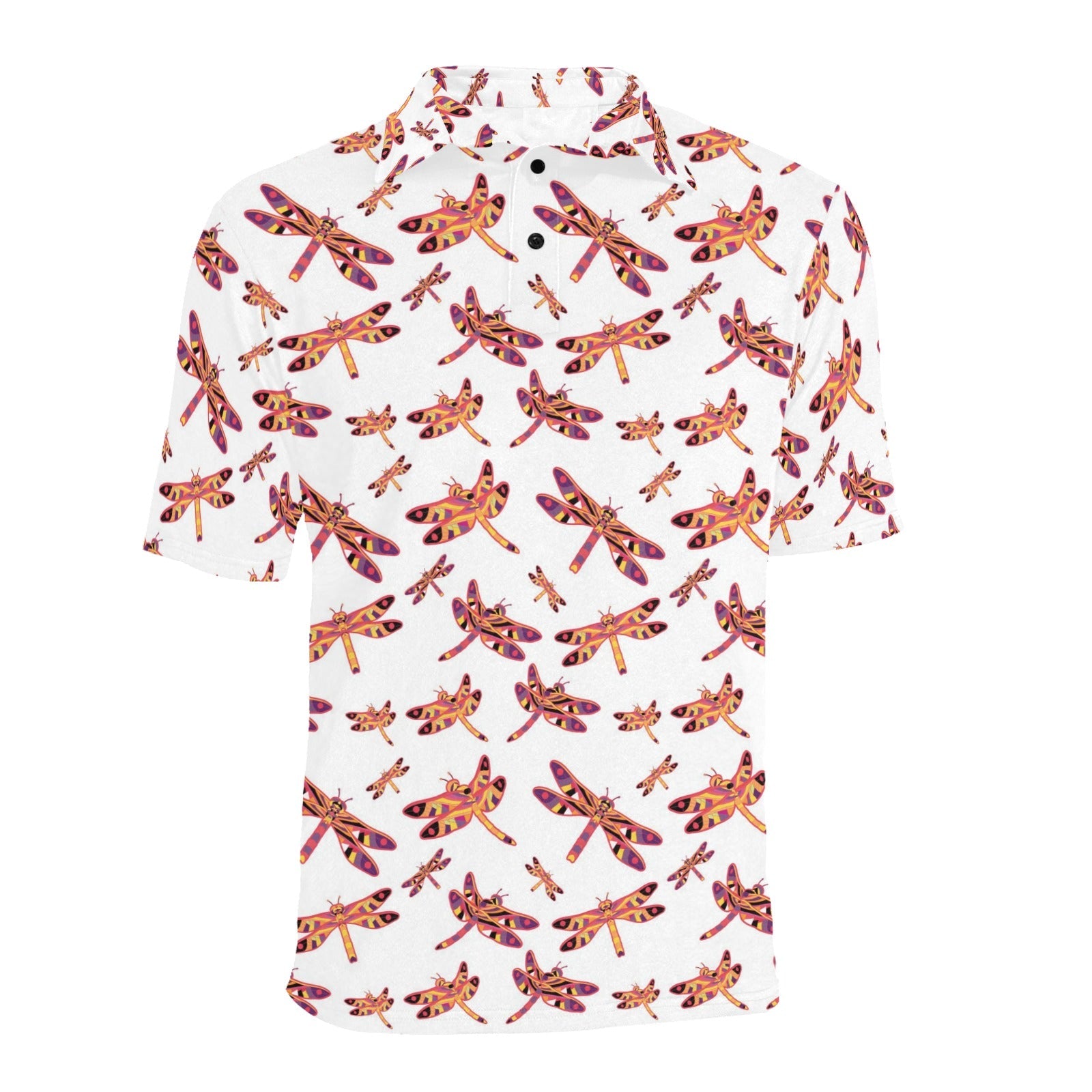 Gathering White Men's All Over Print Polo Shirt (Model T55) Men's Polo Shirt (Model T55) e-joyer 