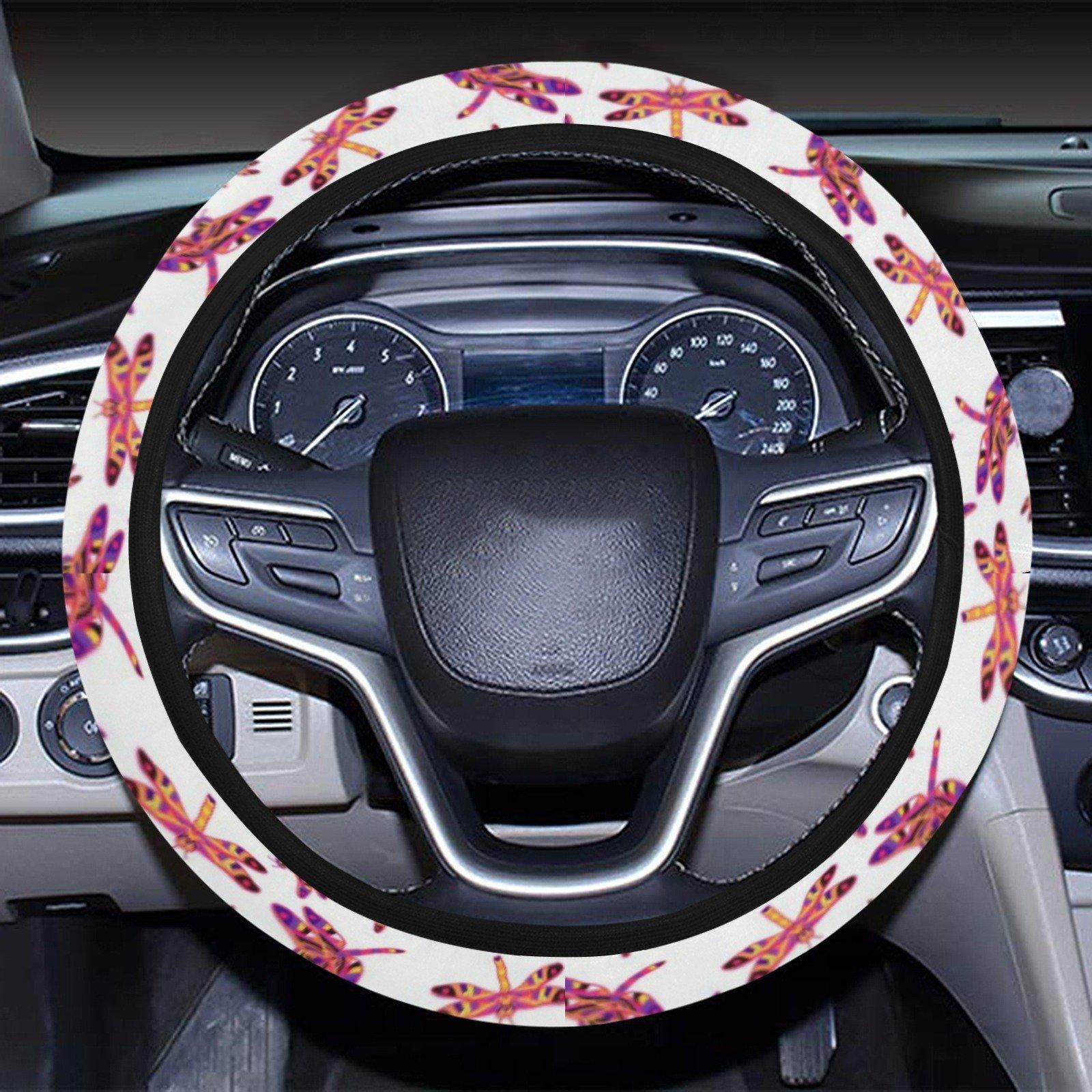 Gathering White Steering Wheel Cover with Elastic Edge Steering Wheel Cover with Elastic Edge e-joyer 