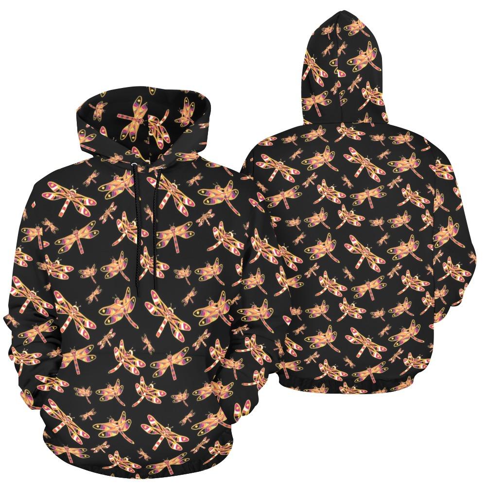 Gathering Yellow Black All Over Print Hoodie for Women (USA Size) (Model H13) All Over Print Hoodie for Women (H13) e-joyer 