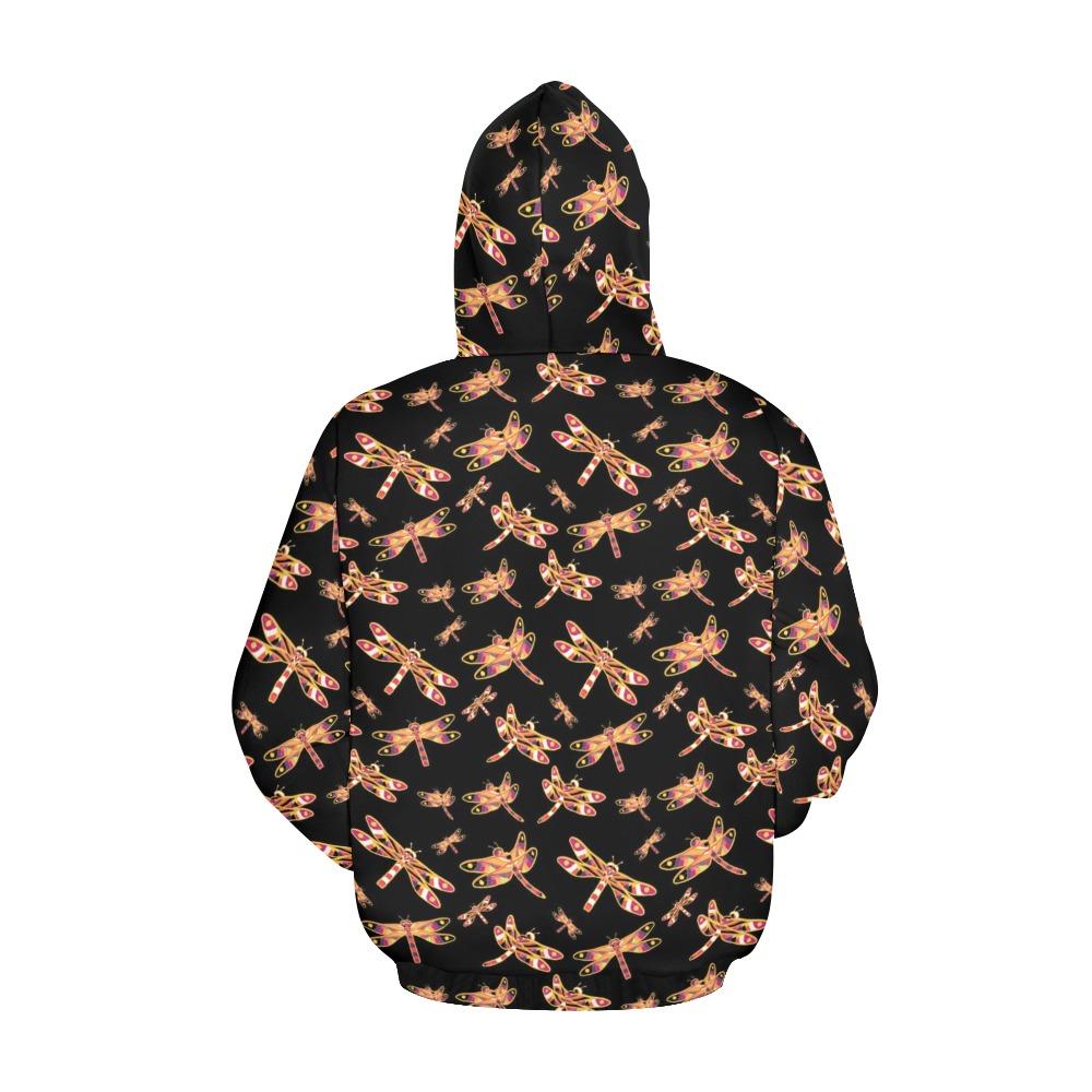Gathering Yellow Black All Over Print Hoodie for Women (USA Size) (Model H13) All Over Print Hoodie for Women (H13) e-joyer 