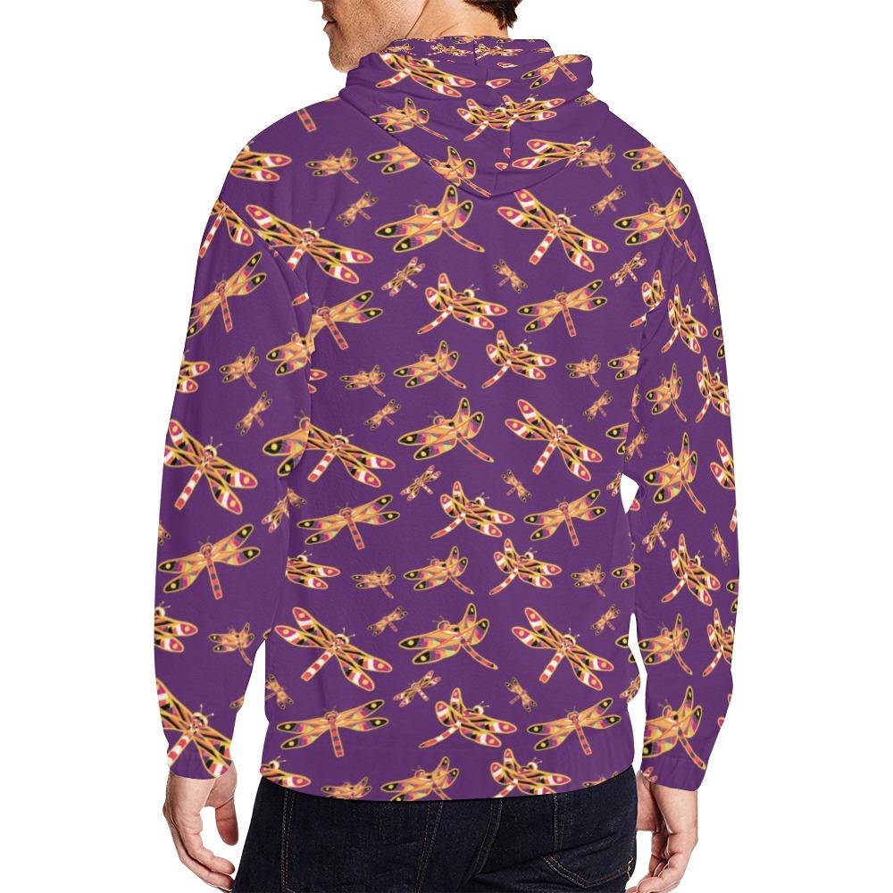 Gathering Yellow Purple All Over Print Full Zip Hoodie for Men (Model H14) All Over Print Full Zip Hoodie for Men (H14) e-joyer 