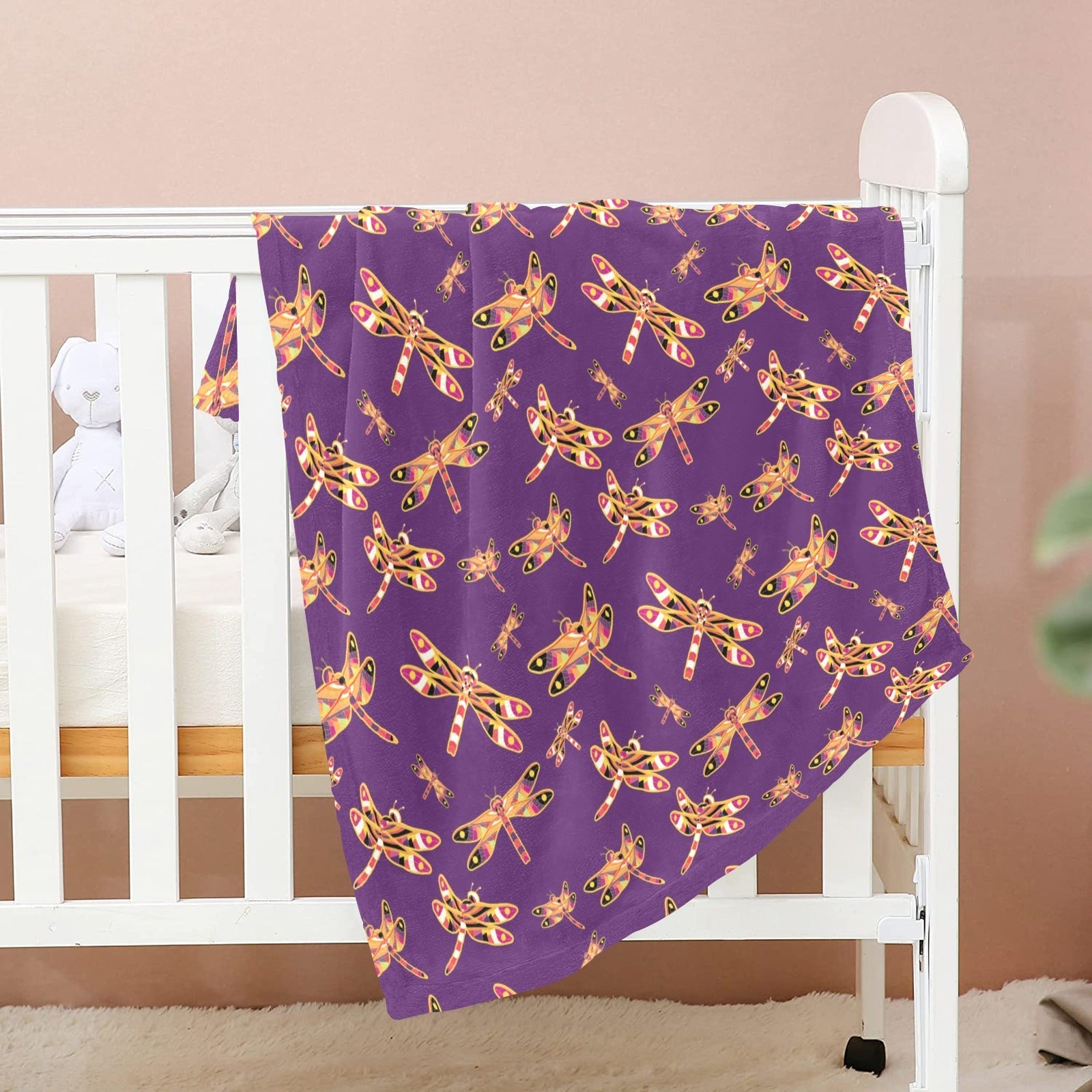 Gathering Yellow Purple Baby Blanket 40"x50" Baby Blanket 40"x50" e-joyer 