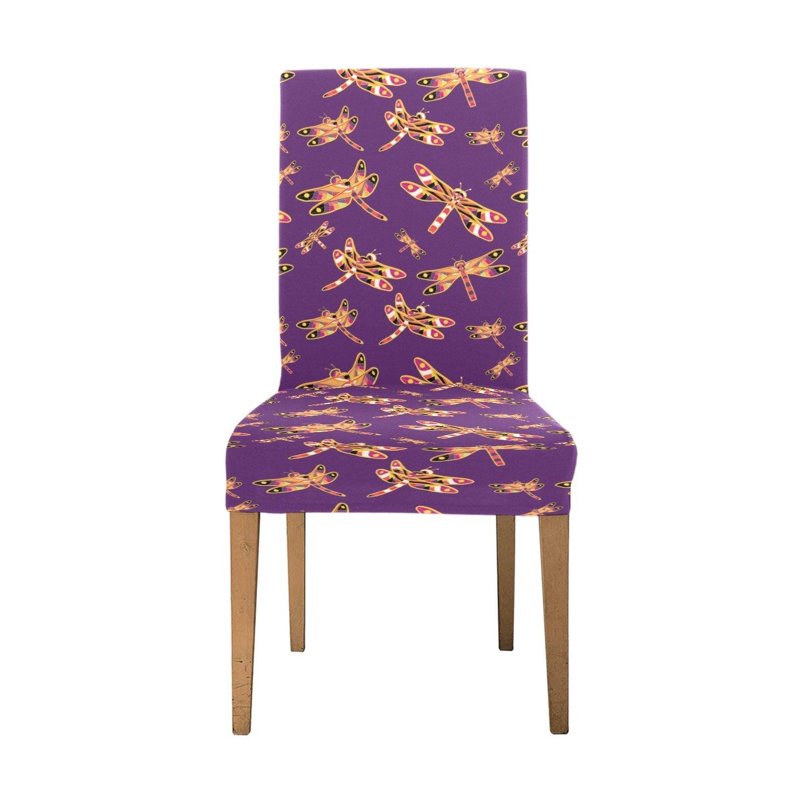 Gathering Yellow Purple Chair Cover (Pack of 4) Chair Cover (Pack of 4) e-joyer 