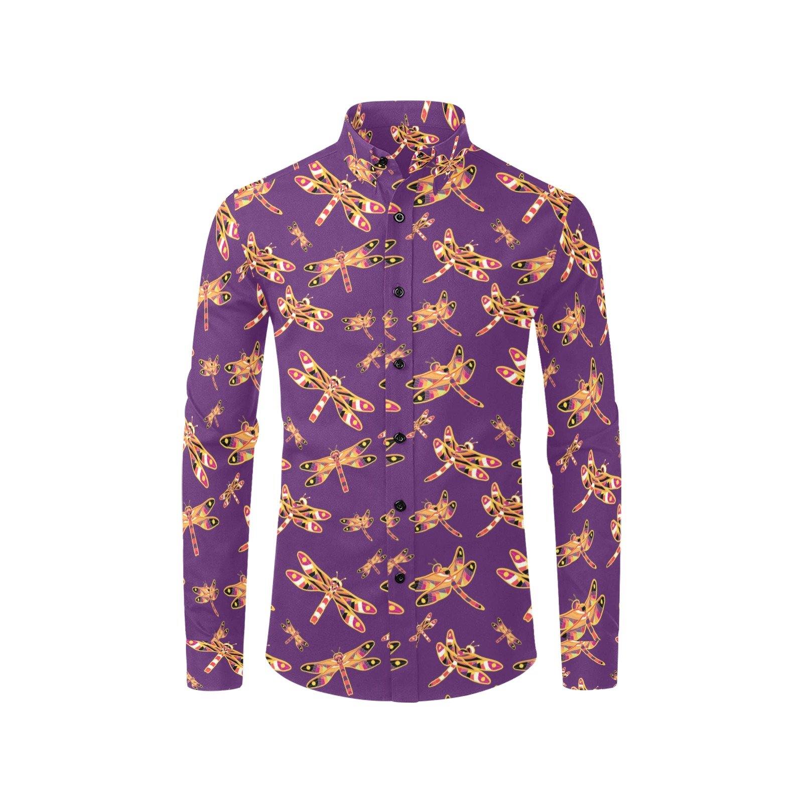 Gathering Yellow Purple Men's All Over Print Casual Dress Shirt (Model T61) Men's Dress Shirt (T61) e-joyer 