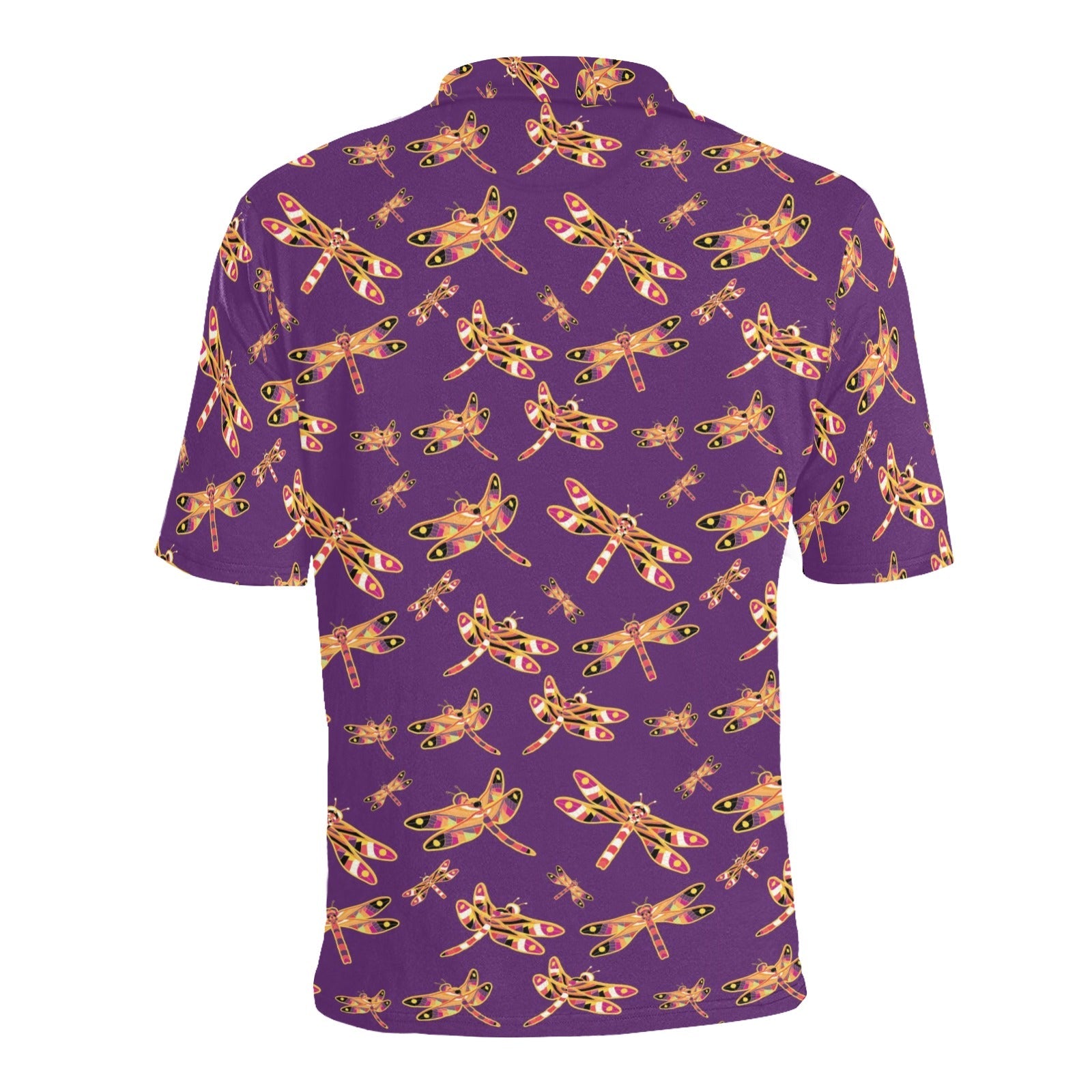 Gathering Yellow Purple Men's All Over Print Polo Shirt (Model T55) Men's Polo Shirt (Model T55) e-joyer 
