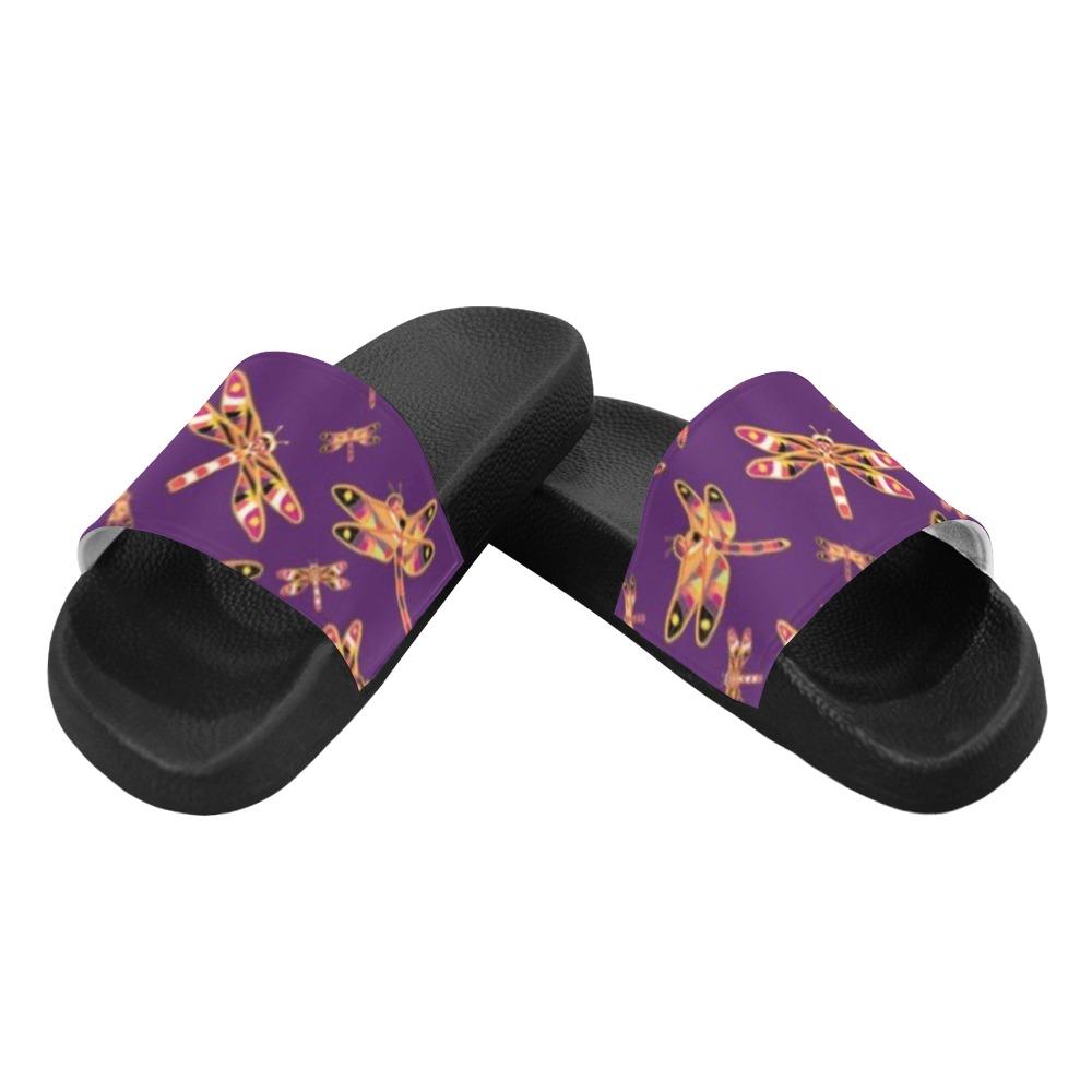 Gathering Yellow Purple Men's Slide Sandals (Model 057) Men's Slide Sandals (057) e-joyer 